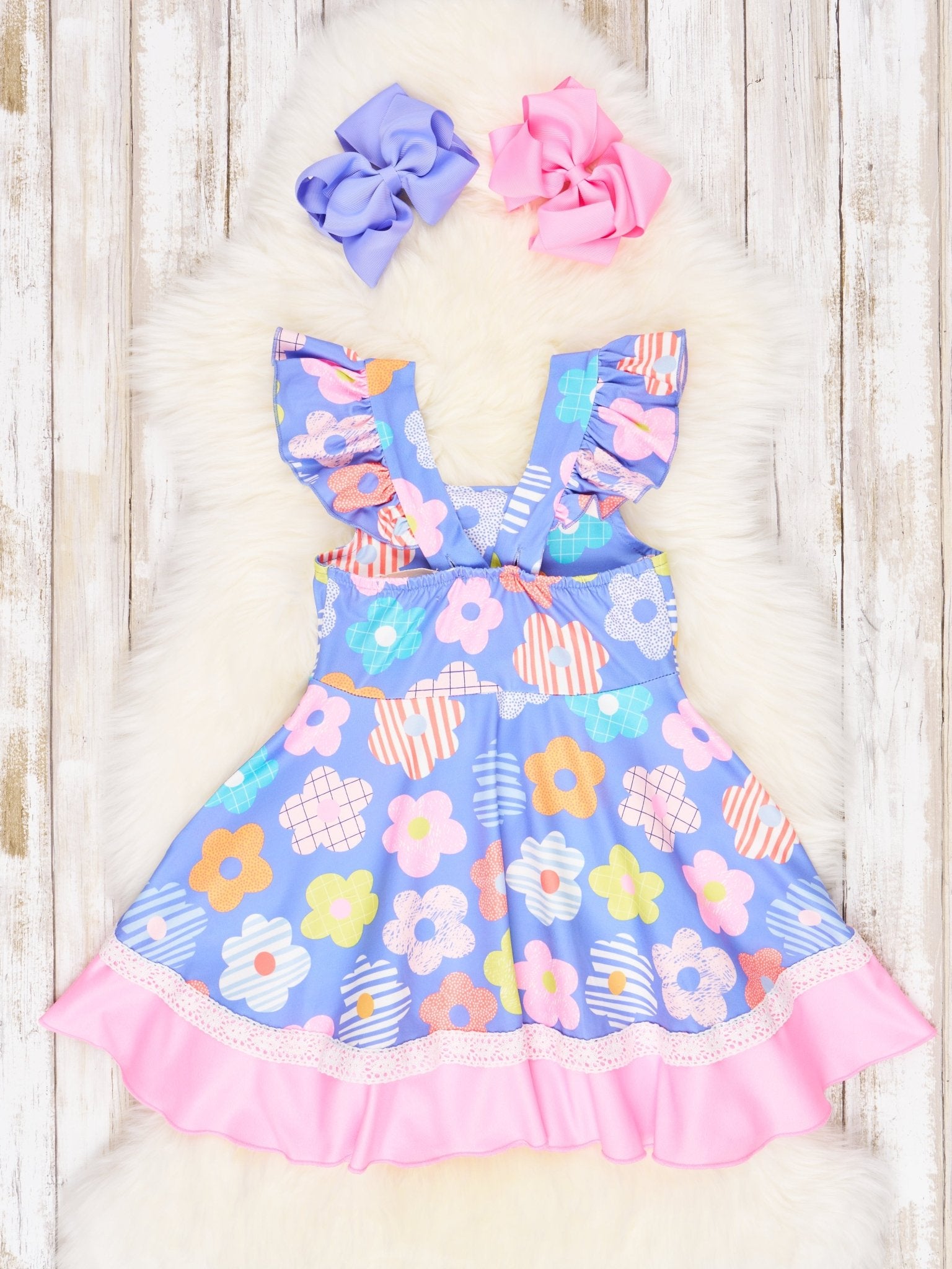 Vibrant Floral Ruffle Dress - Marie Nicole Clothing