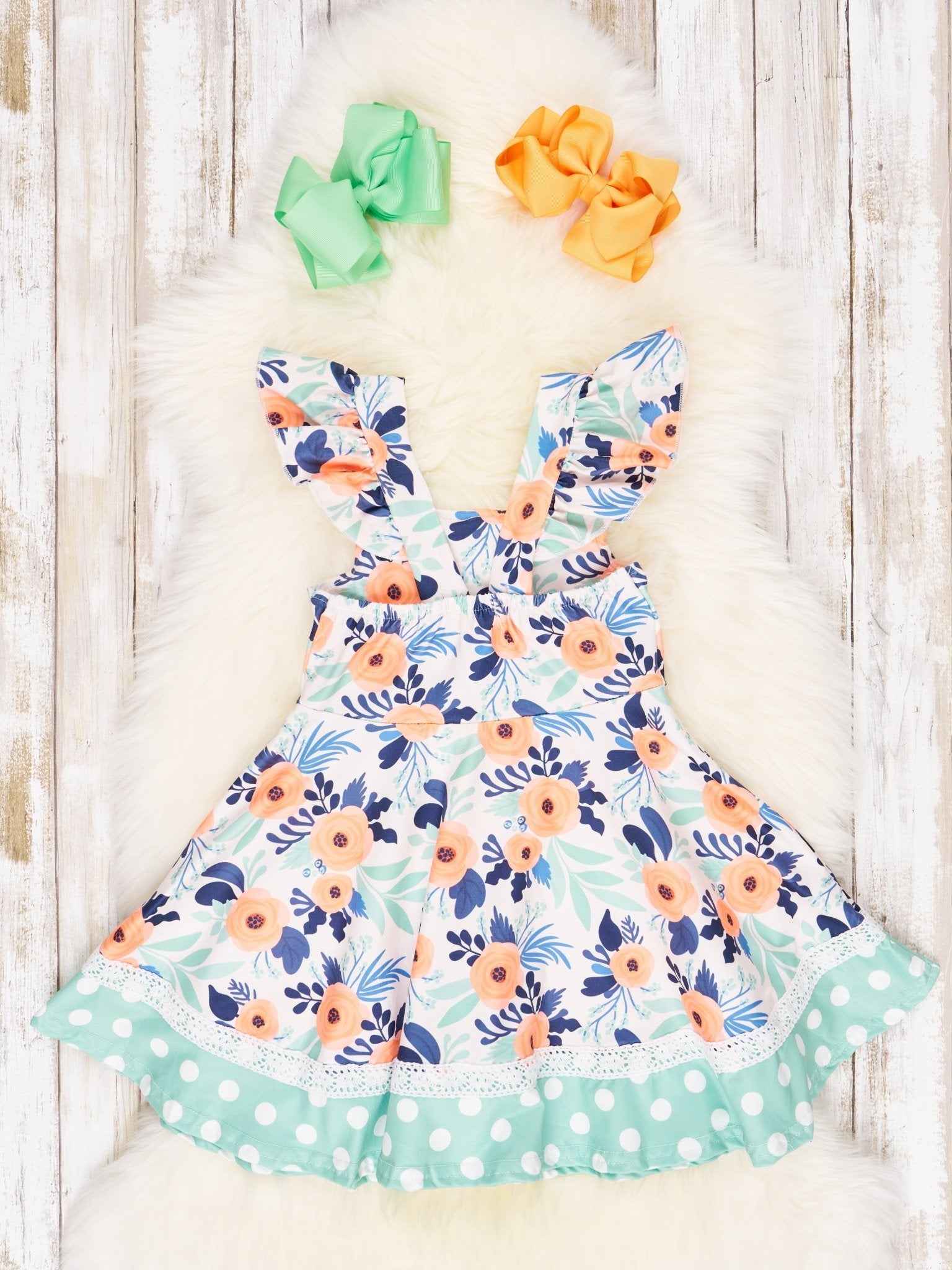 Orange Anemone Ruffle Dress - Marie Nicole Clothing