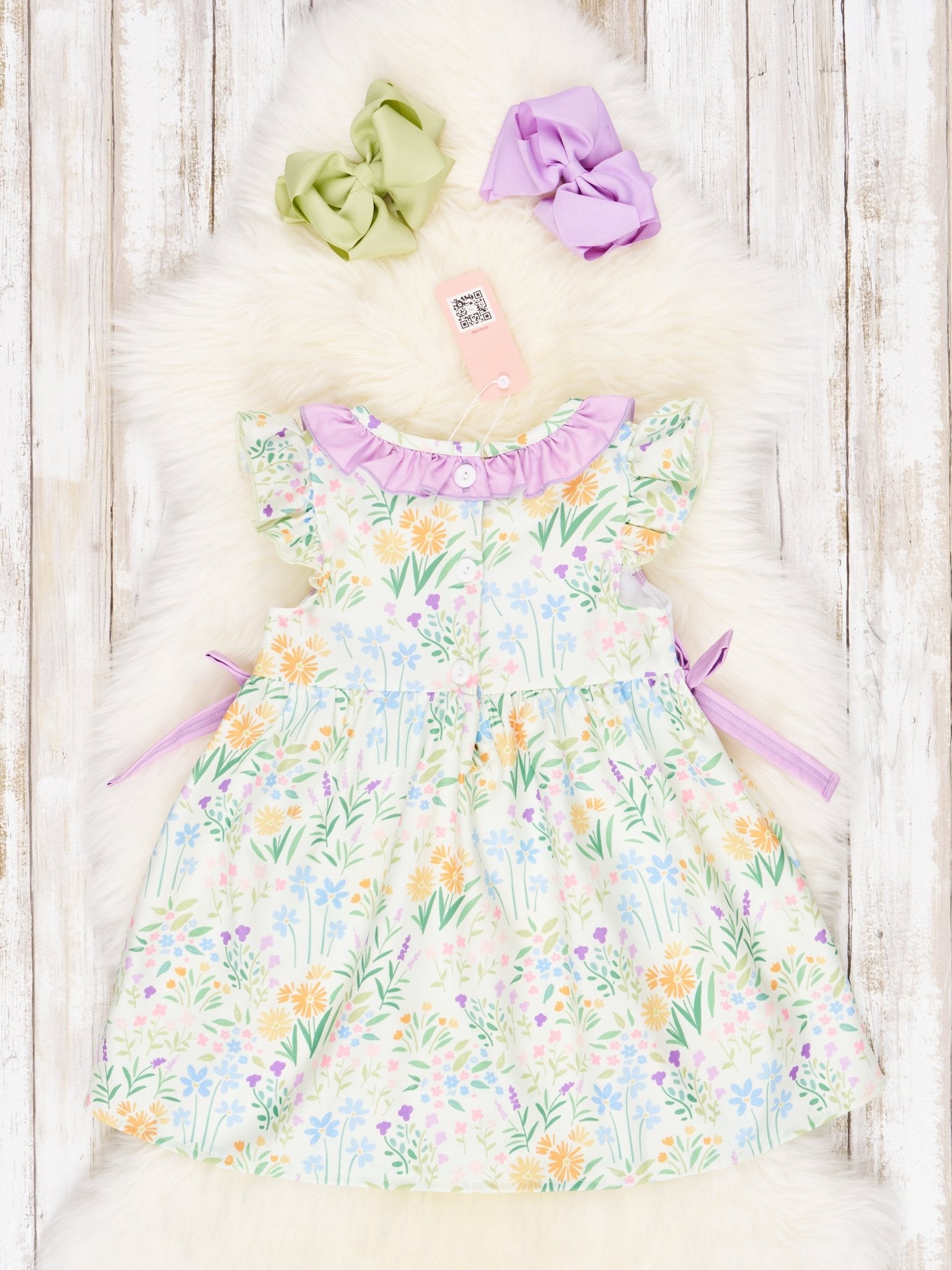 Smocked Floral "Mama's Girl" Ruffle Dress - Marie Nicole Clothing