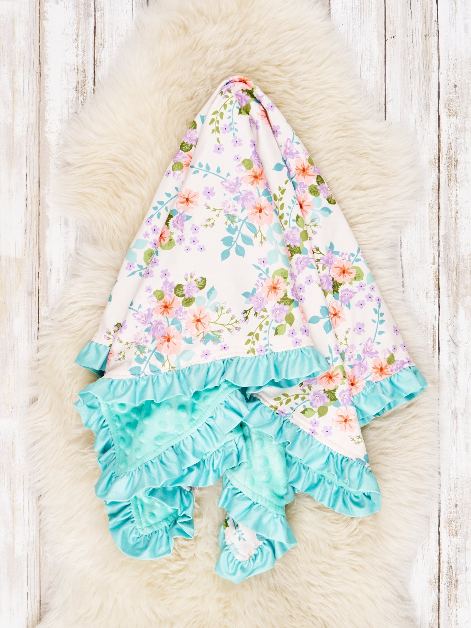 Coral Buttercup Minky Blanket - Marie Nicole Clothing