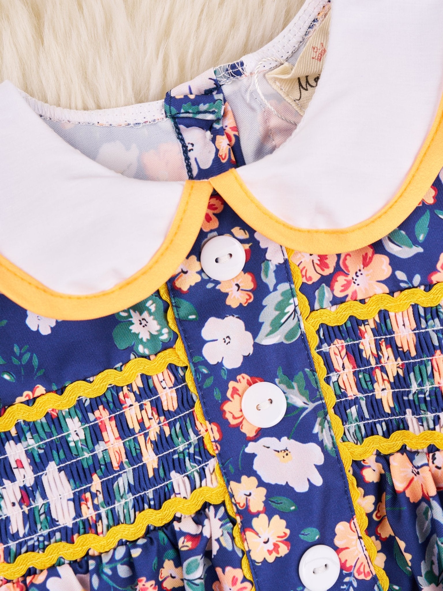 Smocked Ditsy Floral Vintage Romper - Marie Nicole Clothing