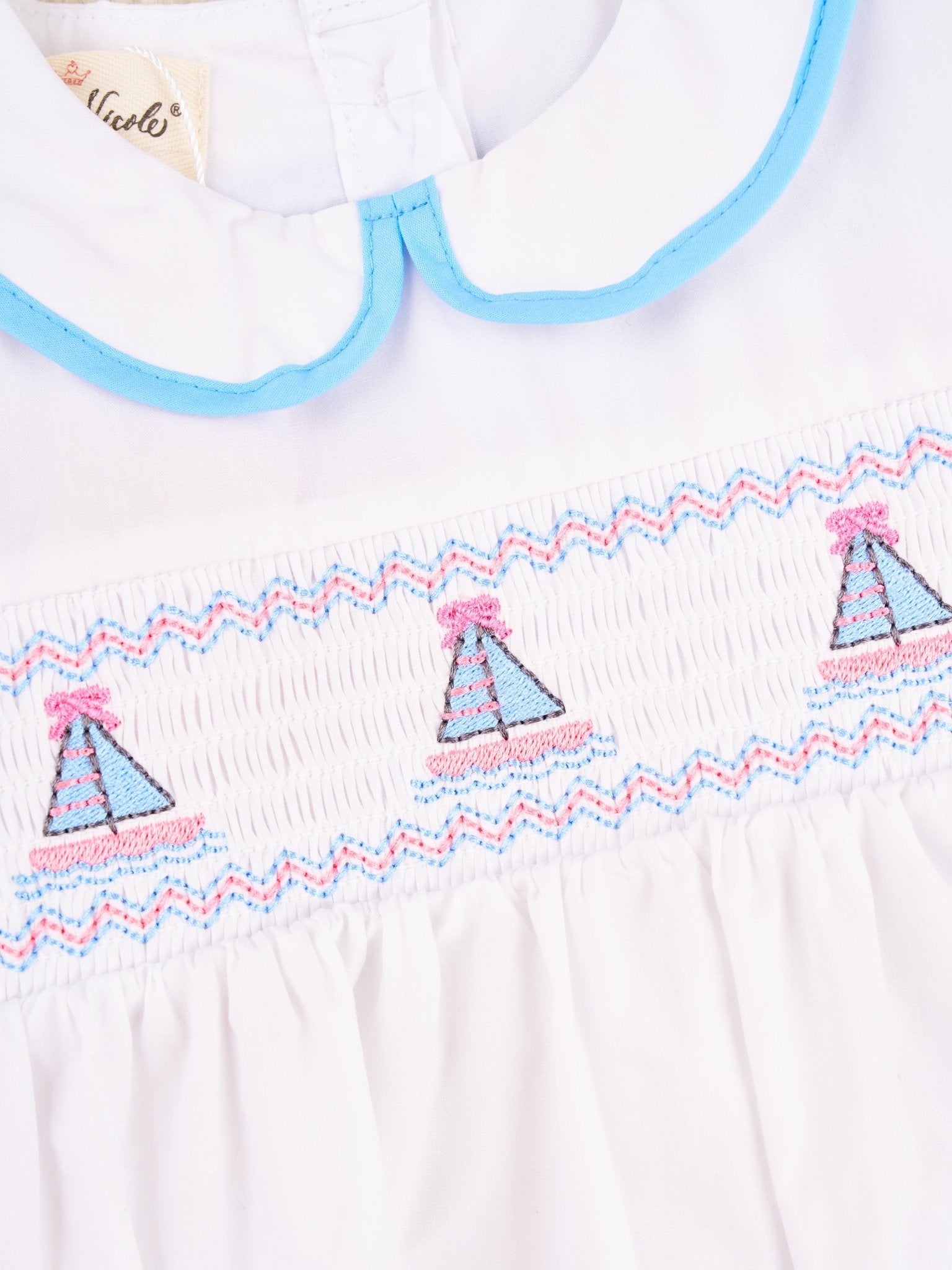 Smocked Sail Boat Vintage Romper - Marie Nicole Clothing