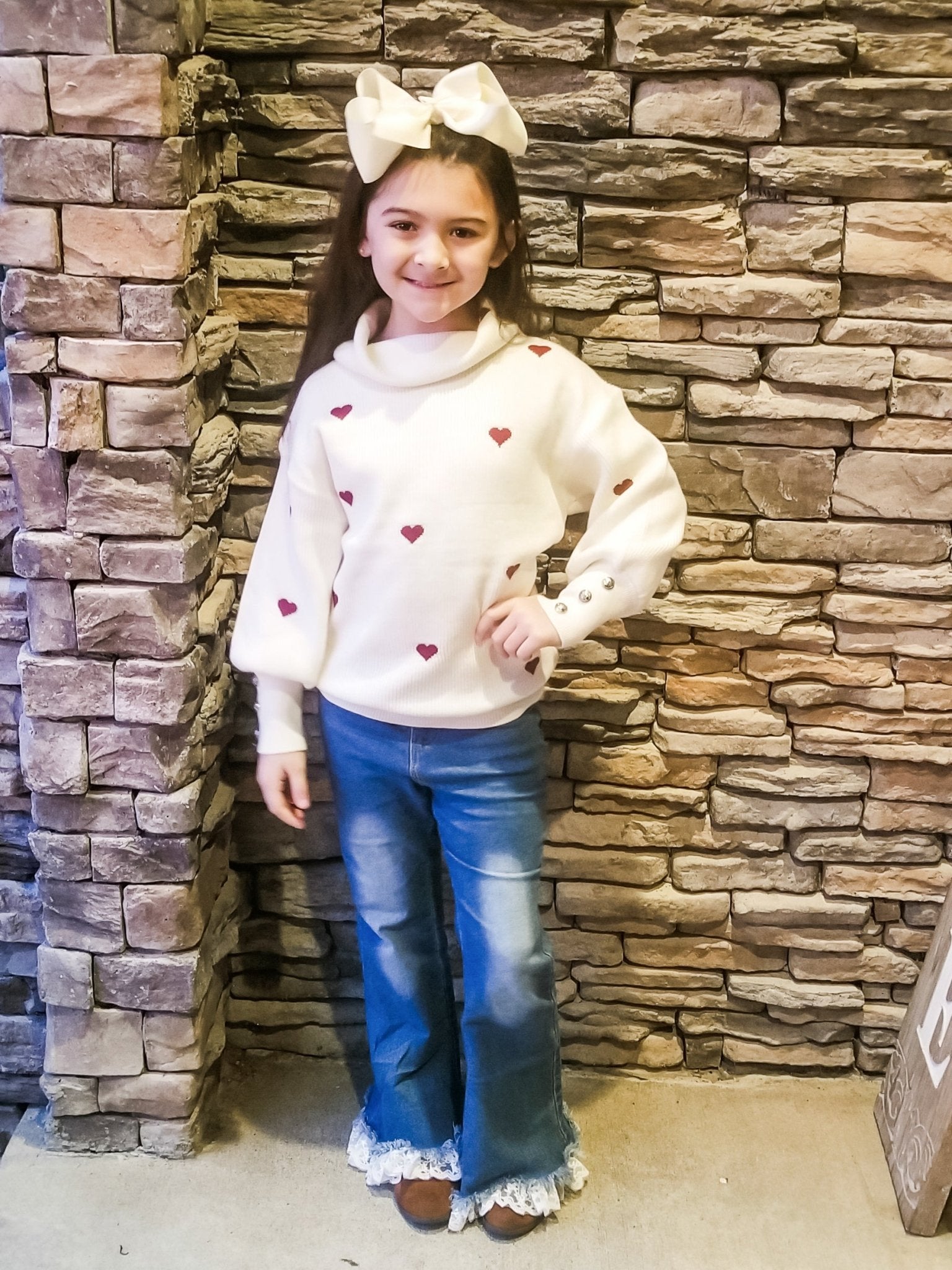 Mom & Me Hearts Turtleneck Sweater - Marie Nicole Clothing