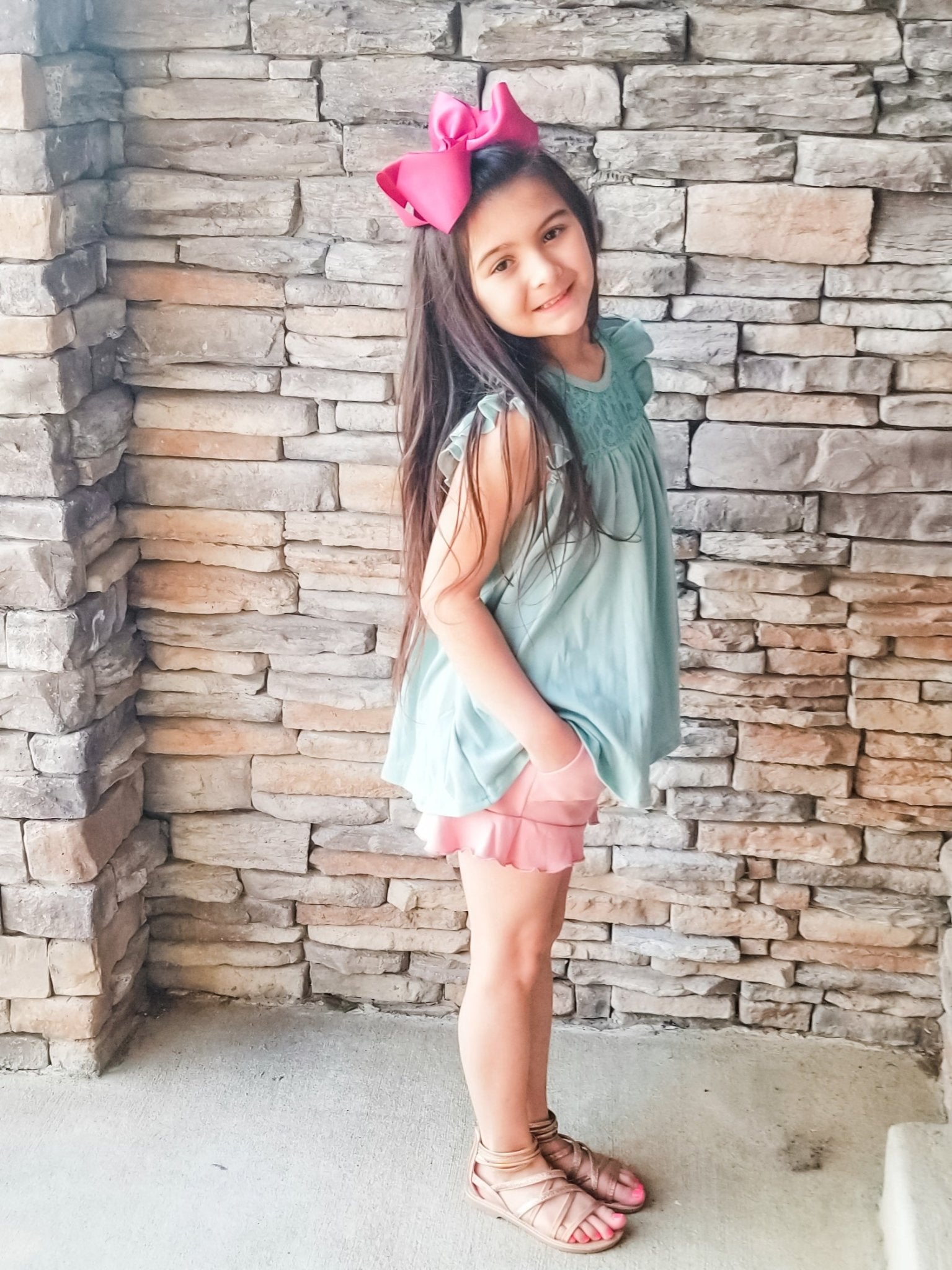 Pocket Ruffle Short - Mauve Pink - Marie Nicole Clothing