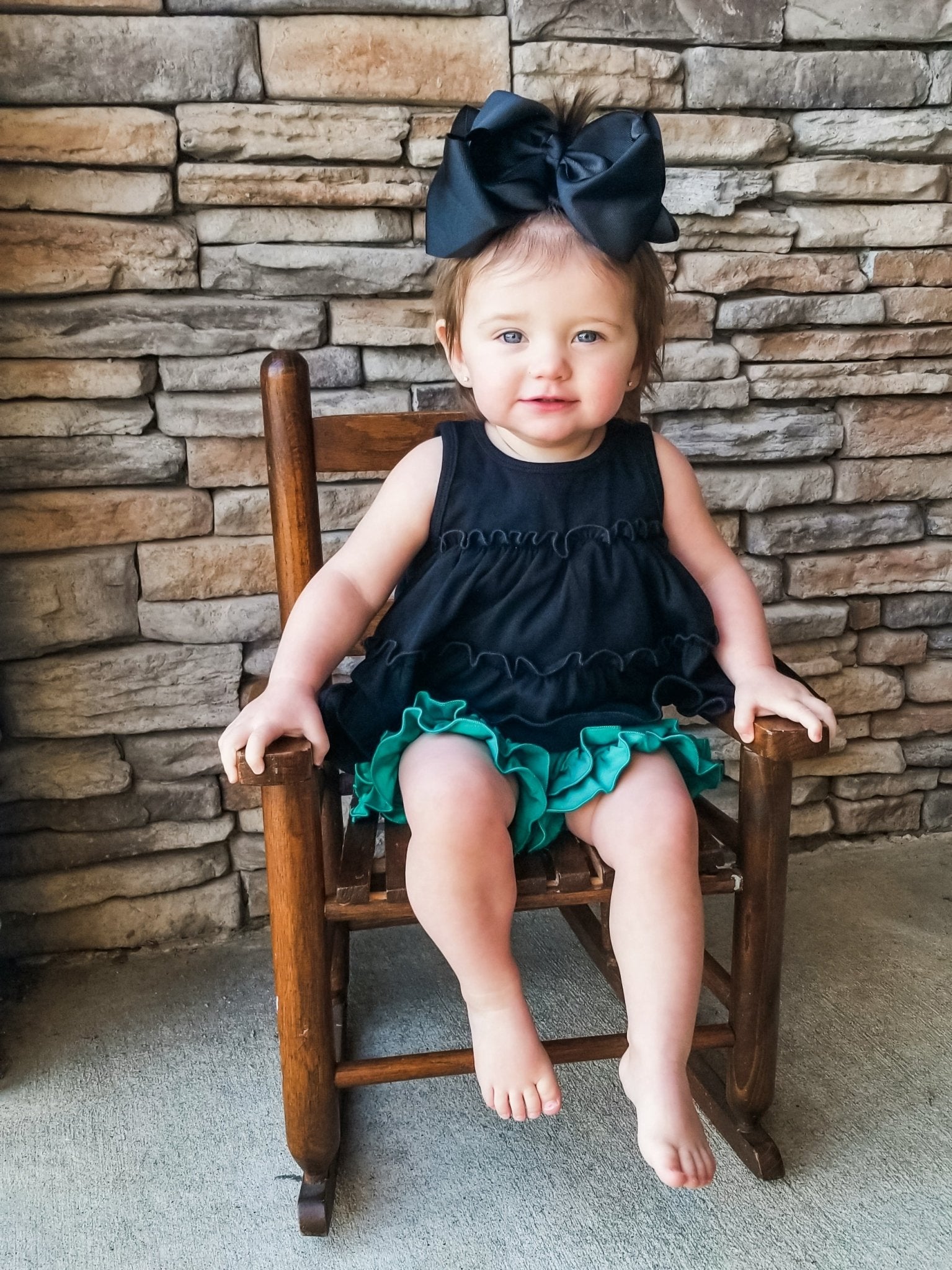 Cotton Ruffle Hem Shorts - Mermaid - Marie Nicole Clothing