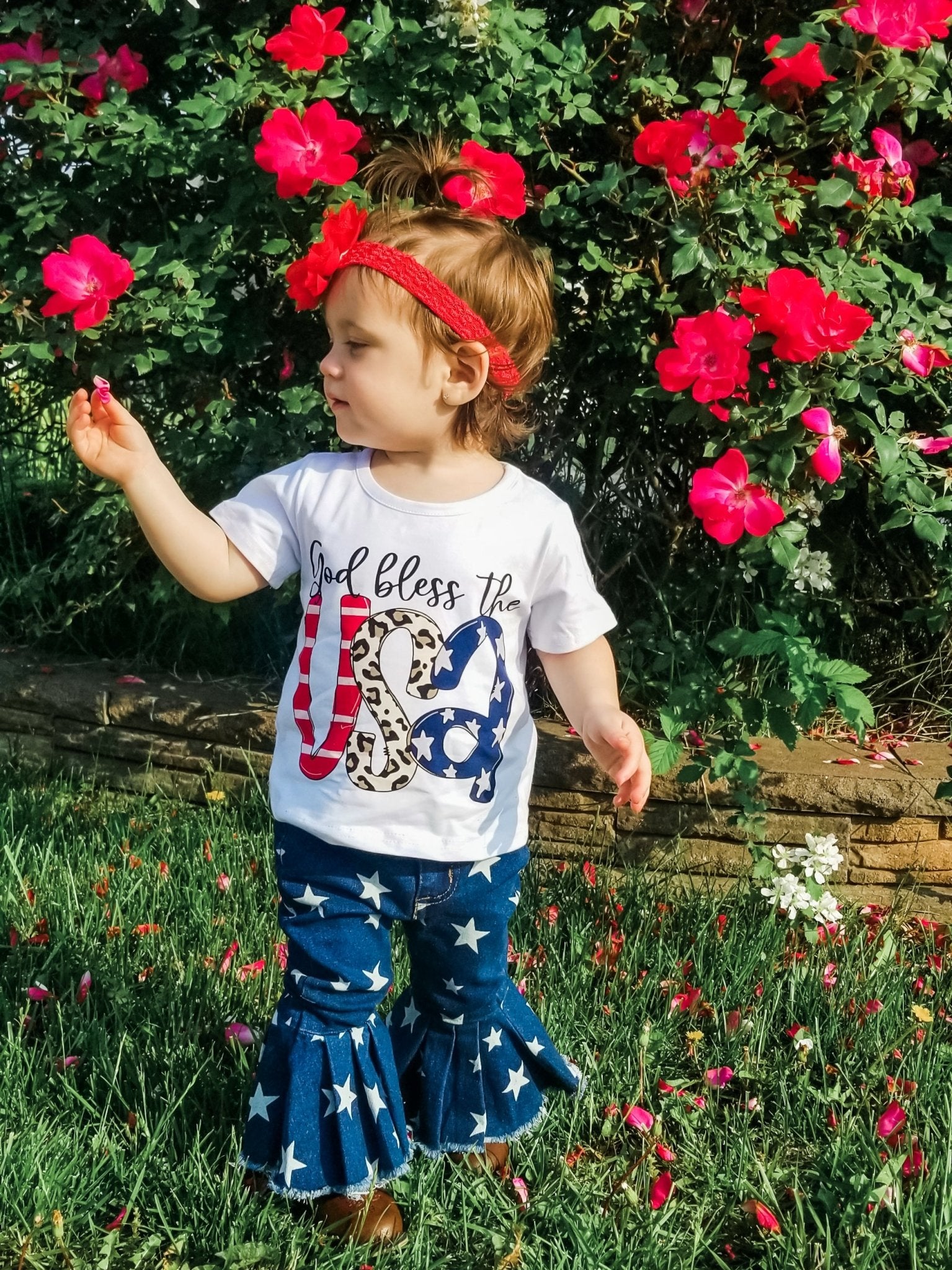 "God Bless The USA" Star Bell Bottoms Outfit - Marie Nicole Clothing
