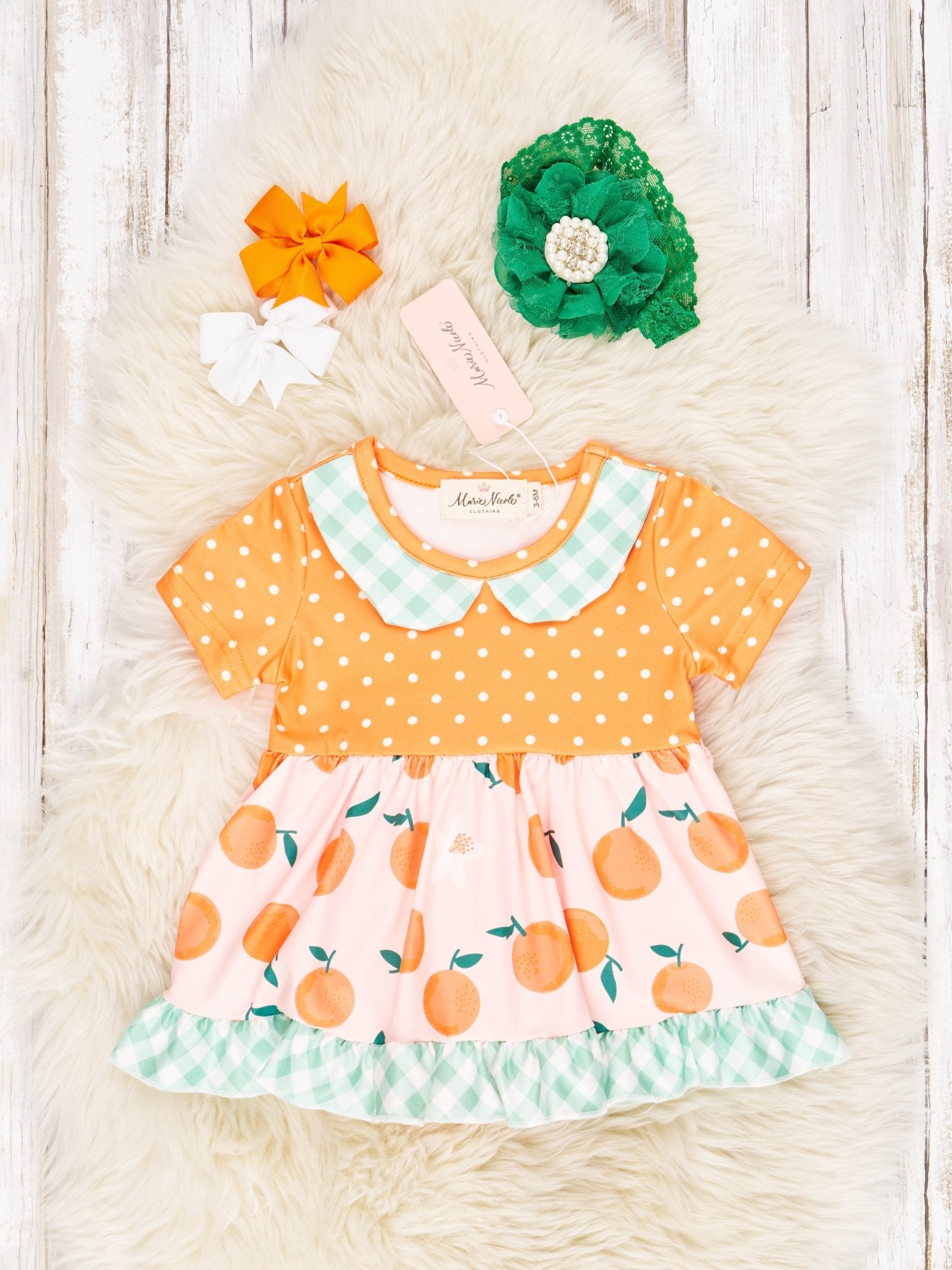 Oranges Vintage Ruffle Dressy Romper - Marie Nicole Clothing