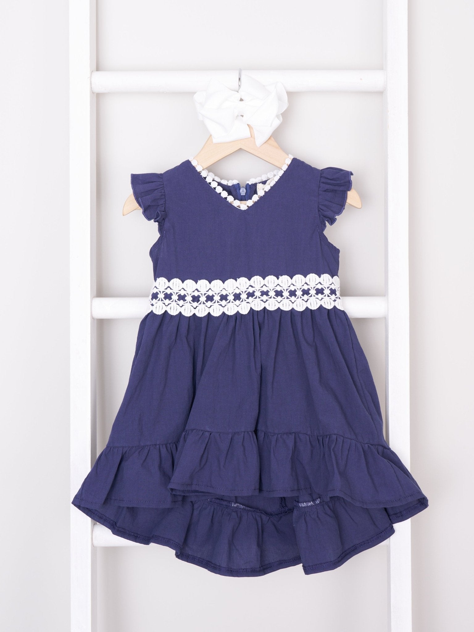 Mom & Me Navy Ruffle Dress & Bubble - Marie Nicole Clothing