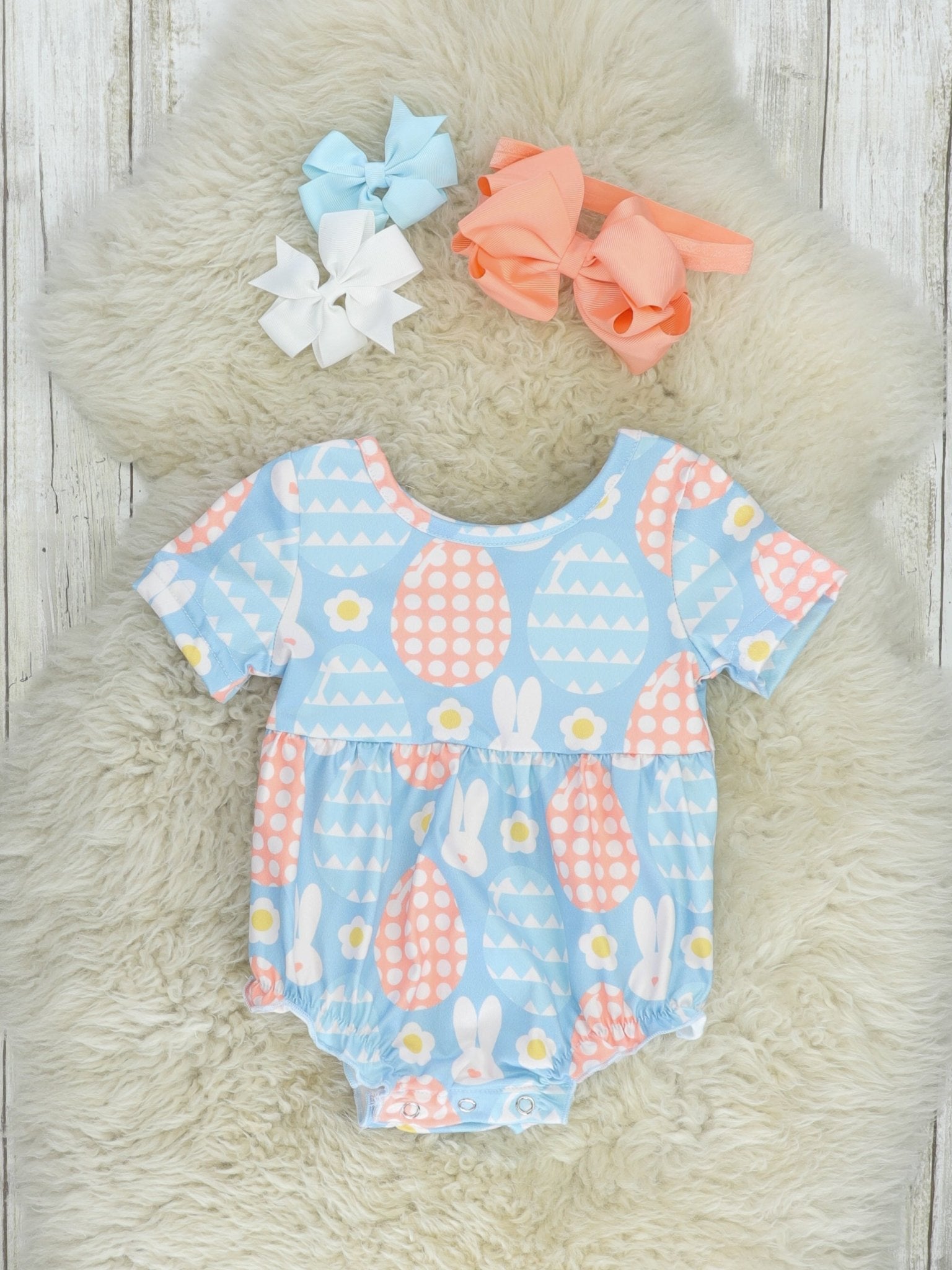 Orange Egg Ruffle Bubble Romper - Marie Nicole Clothing