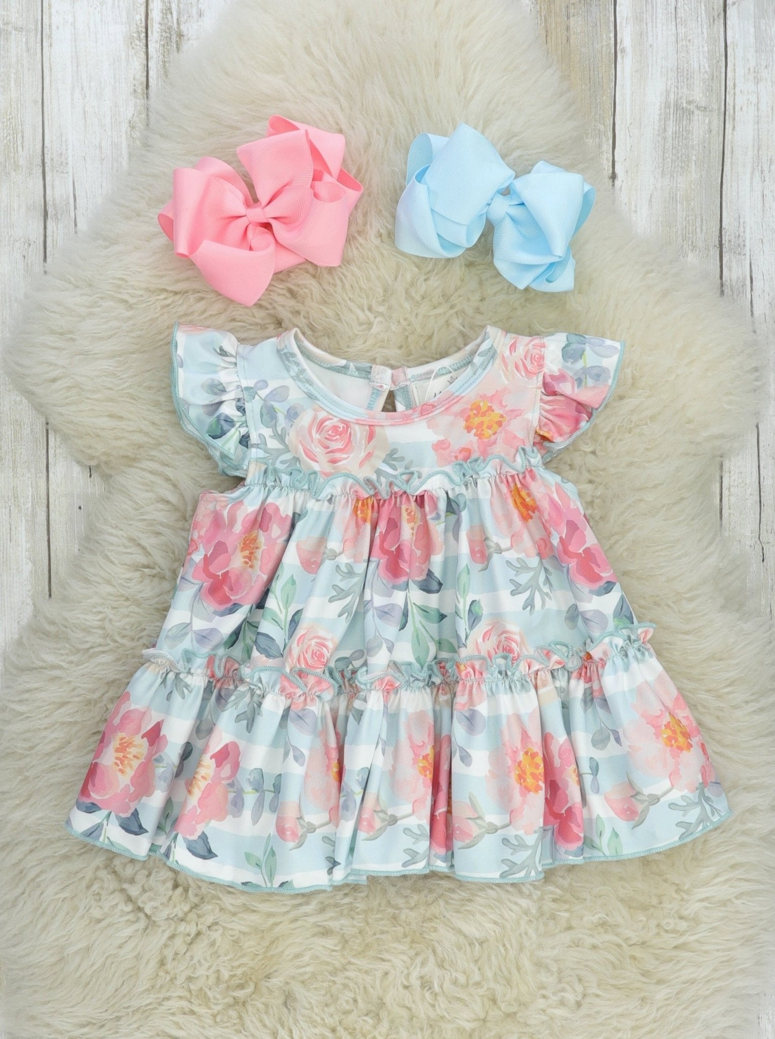 Tiered Ruffle Tunic - Pink Rose - Marie Nicole Clothing