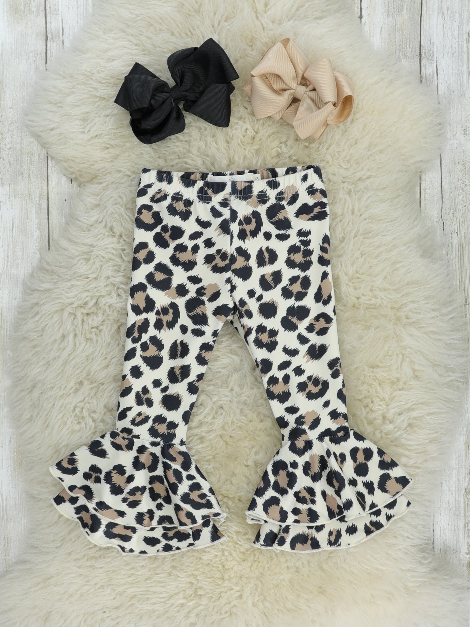 Leopard Tiered Bell Bottoms - Marie Nicole Clothing