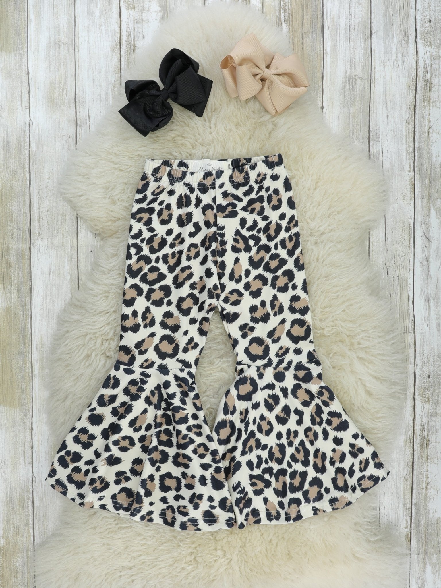 Leopard Bell Bottoms - Marie Nicole Clothing