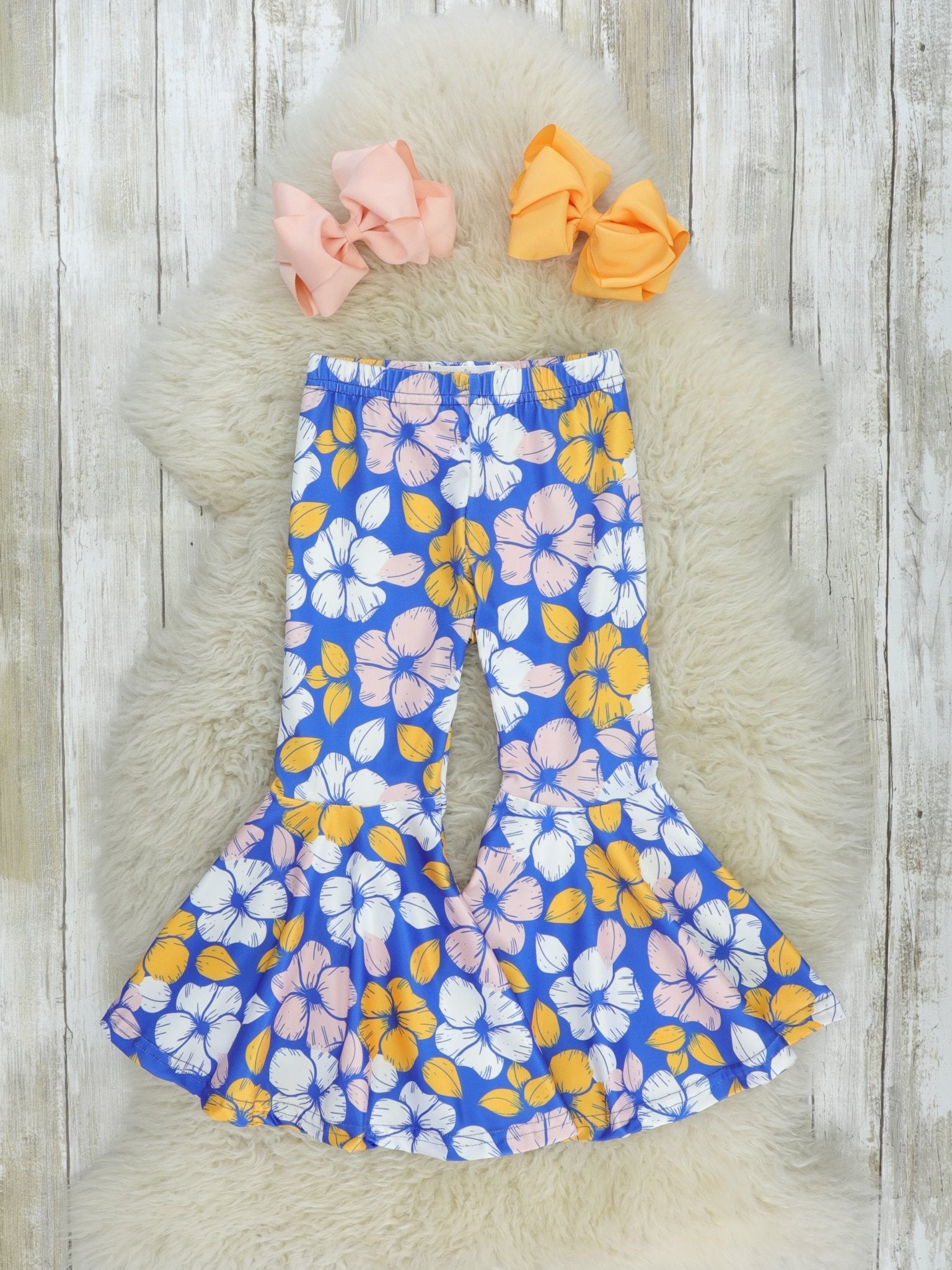 Hibiscus Bell Bottoms - Marie Nicole Clothing