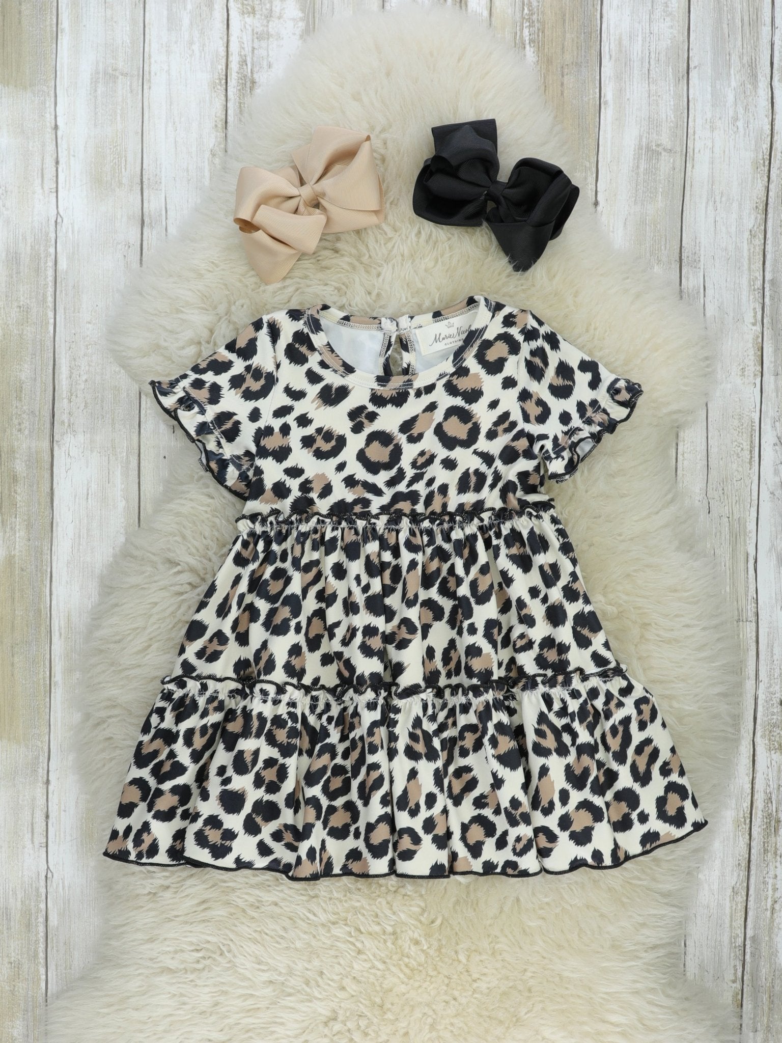 Leopard Tiered Ruffle Dress - Marie Nicole Clothing