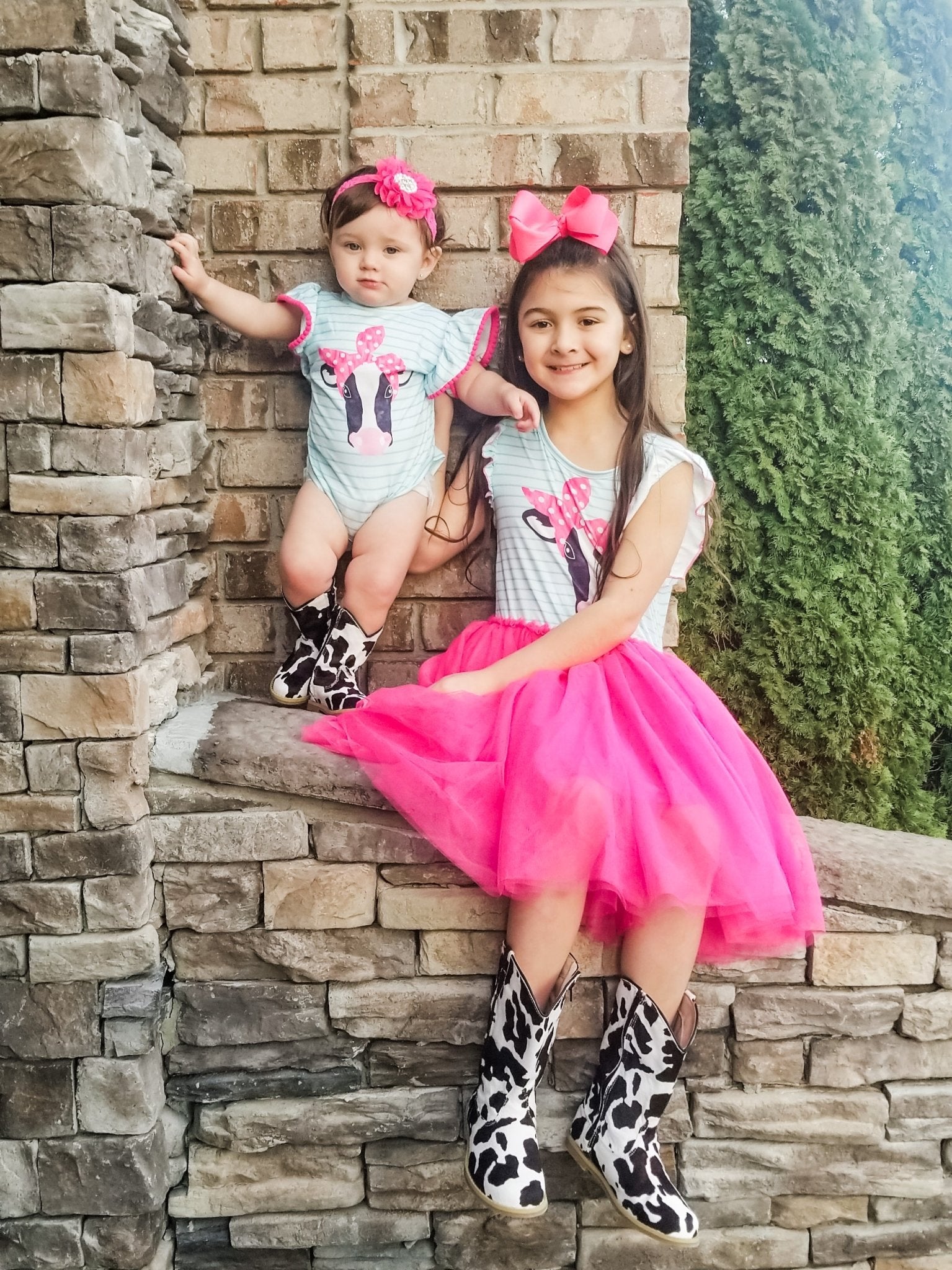 Pink Cow Tulle Dress - Marie Nicole Clothing