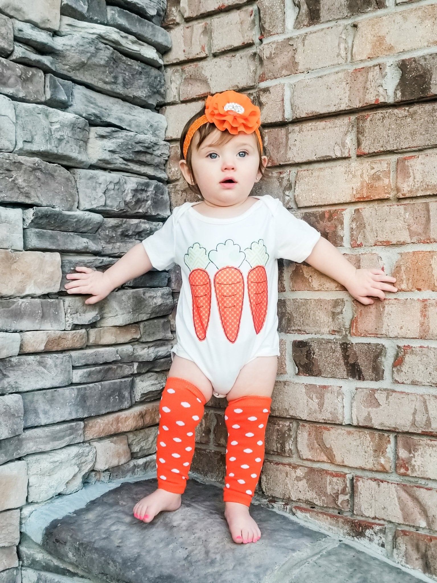 Carrot Onesie & Leg Warmer Set - Marie Nicole Clothing