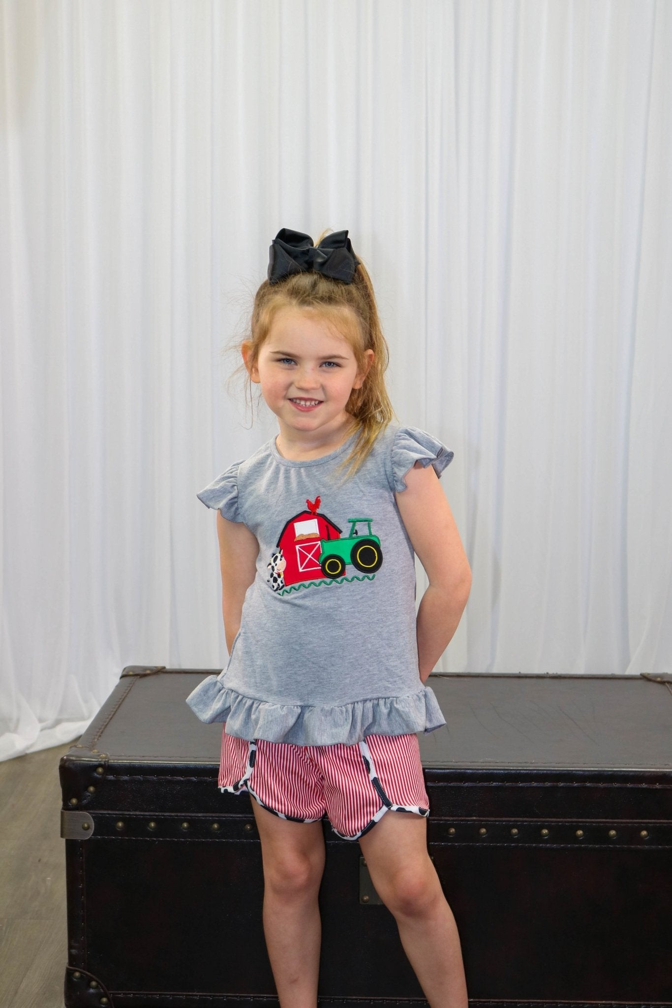 Cow Farmer Ruffle Shorts Outfit - Marie Nicole Clothing