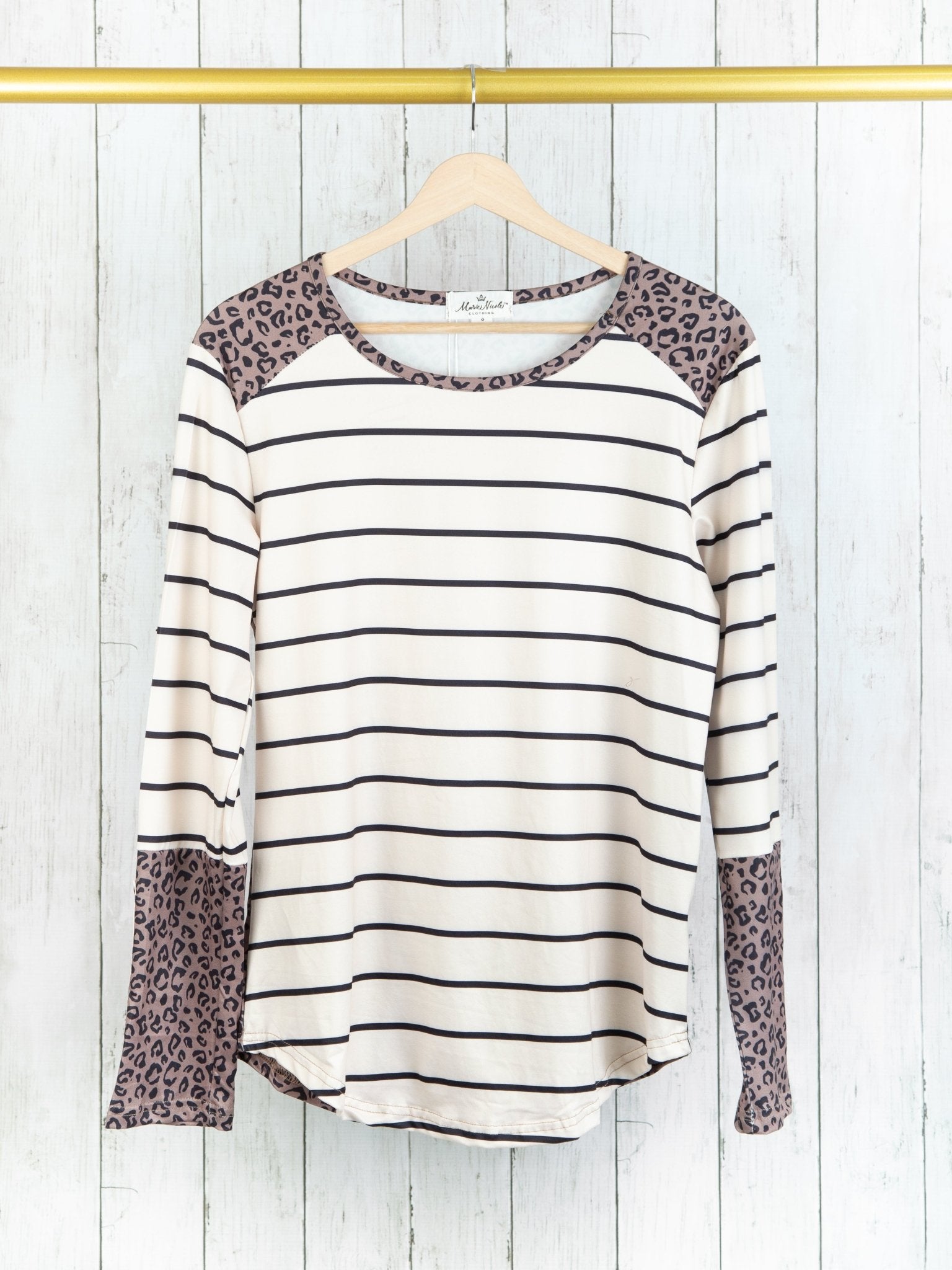 Mom & Me Striped Cheetah Shirt - Marie Nicole Clothing