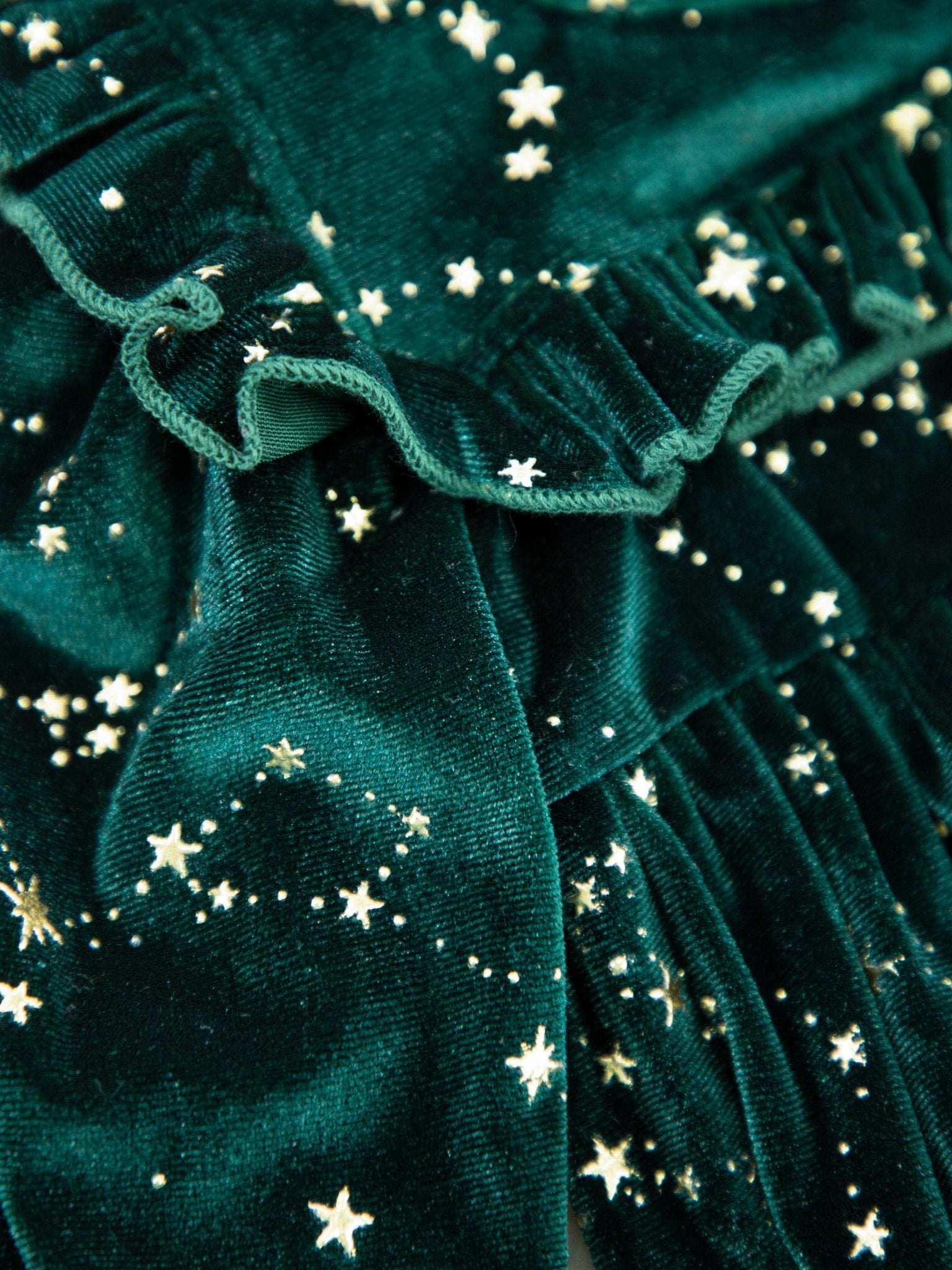 Emerald Starry Night Velvet Bubble Romper - Marie Nicole Clothing