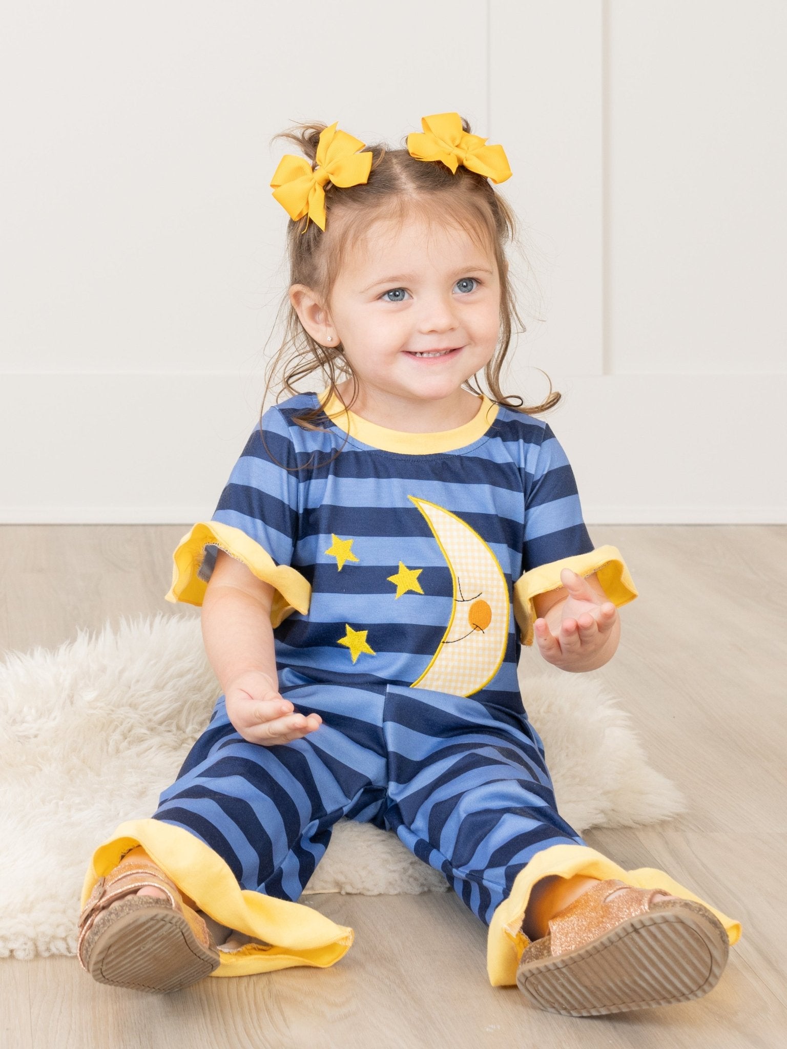 Striped Moon Pajamas - Girls & Boys - Marie Nicole Clothing