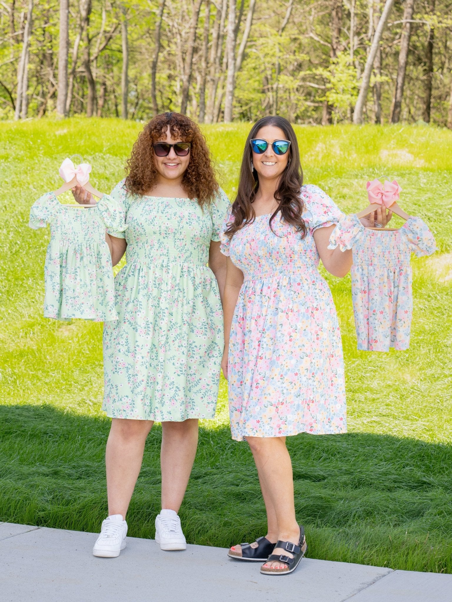 Mom & Me Smocked Floral Puff Sleeve Dress - Marie Nicole Clothing