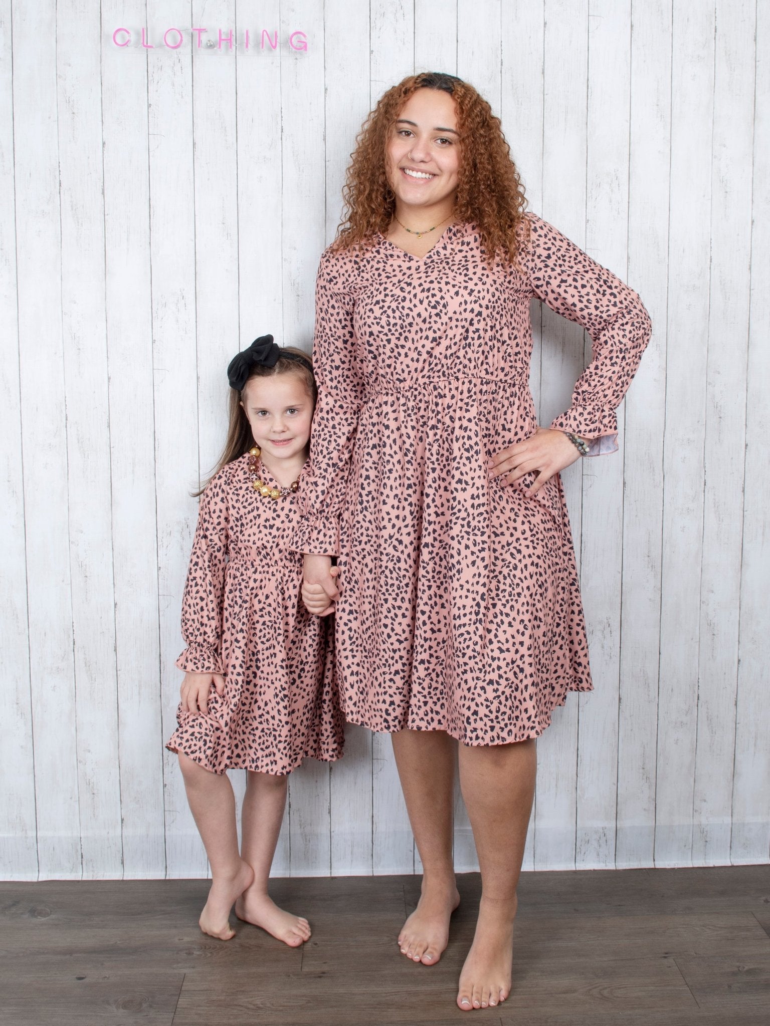 Mom & Me Cheetah V - Neck Dress - Marie Nicole Clothing