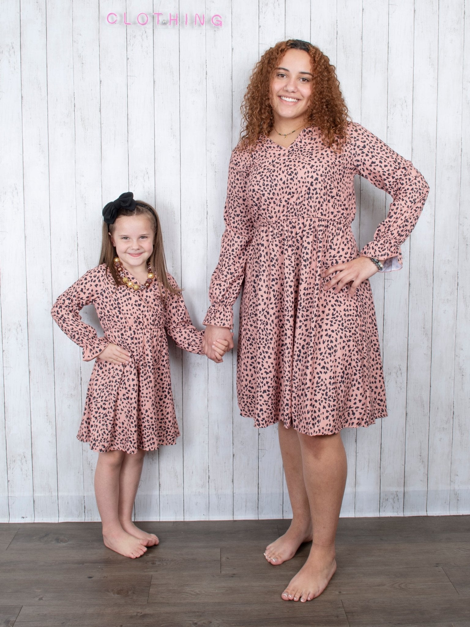Mom & Me Cheetah V - Neck Dress - Marie Nicole Clothing