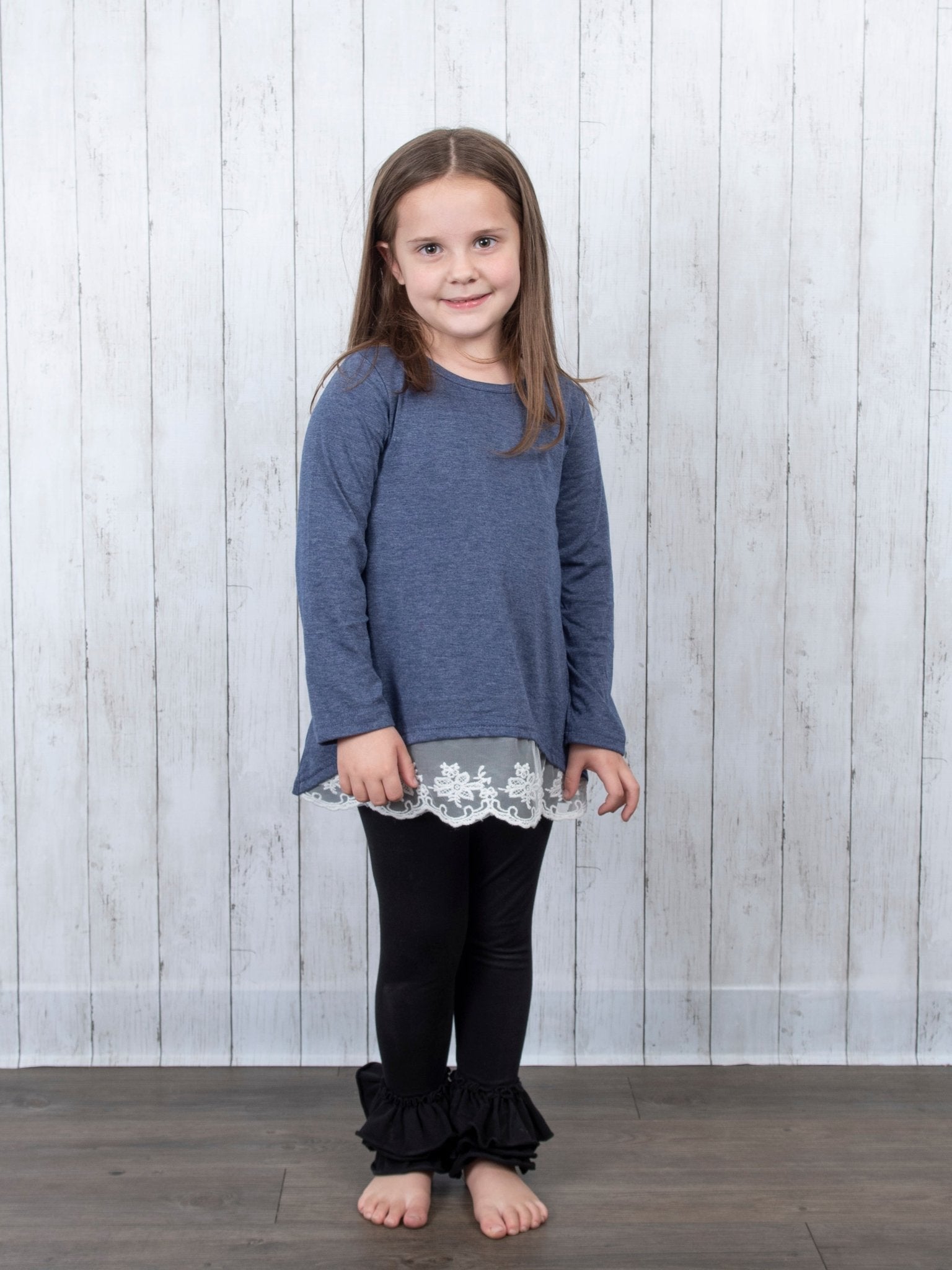 Mom & Me Navy Blue Lace Swing Top - Marie Nicole Clothing