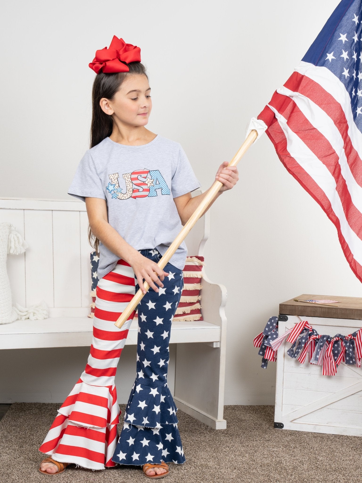 Leopard USA Shirt - Marie Nicole Clothing
