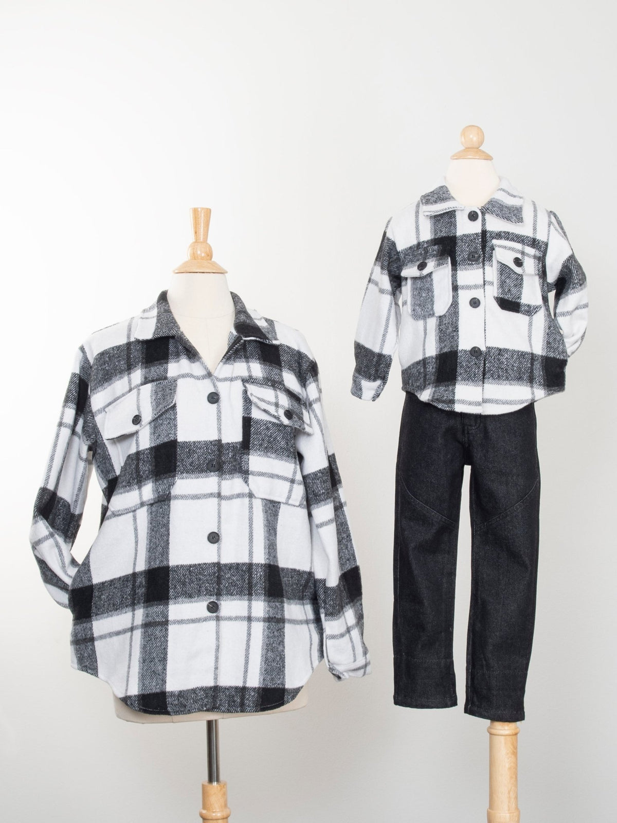 Mom & Me Charcoal Plaid Flannel - Marie Nicole Clothing