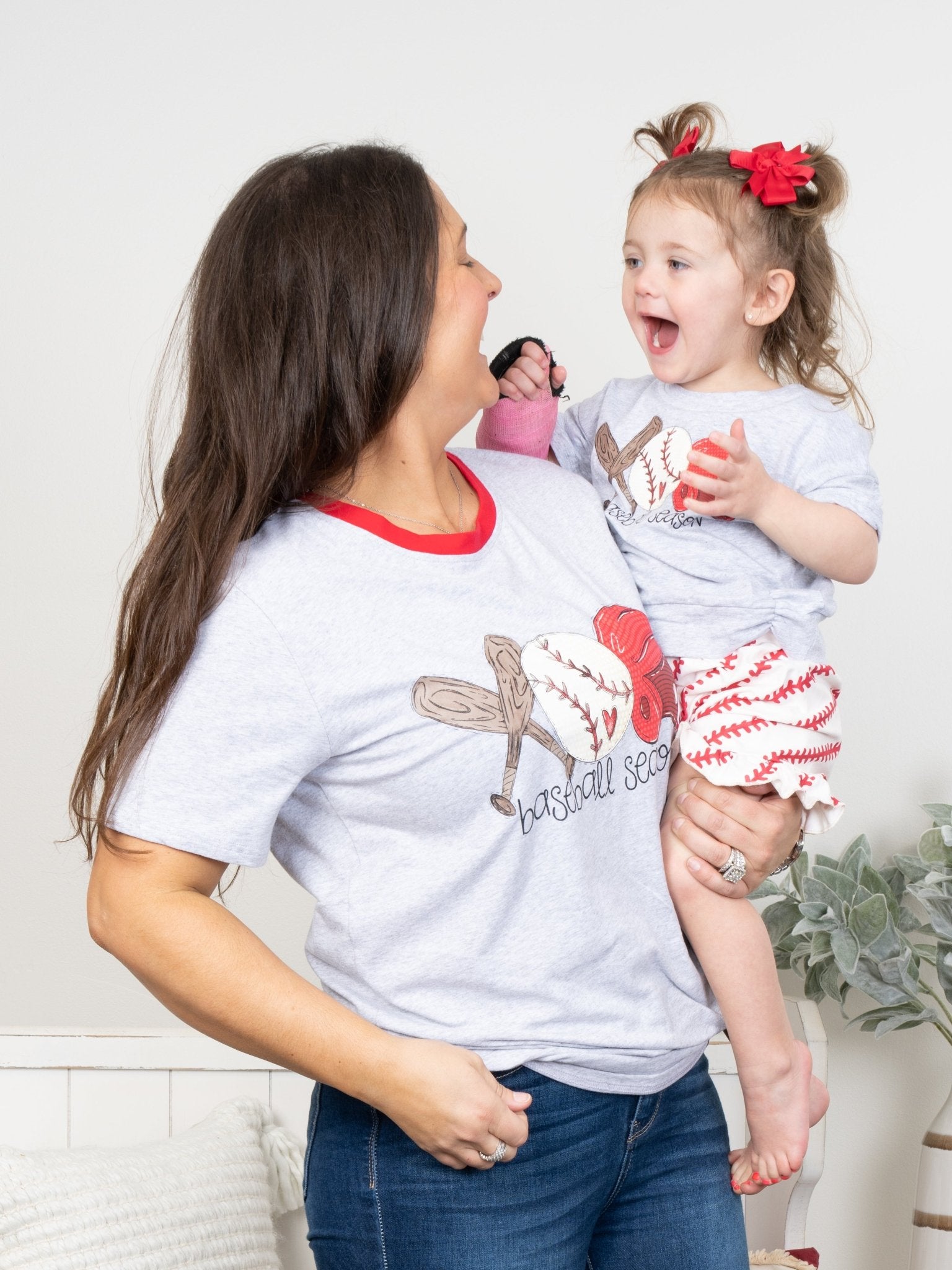 Grey Baseball Ruffle Shorts Outfit - Marie Nicole Clothing