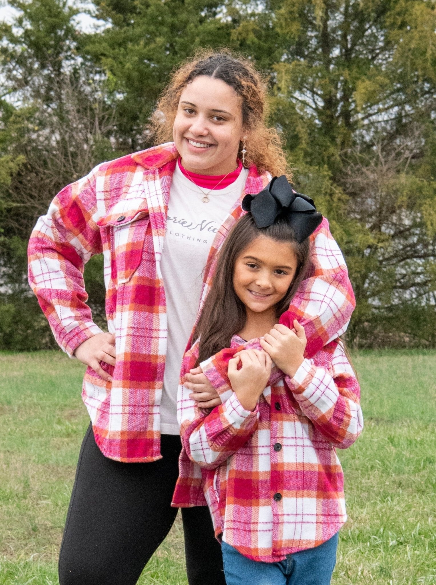 Mom & Me Magenta Plaid Flannel - Marie Nicole Clothing