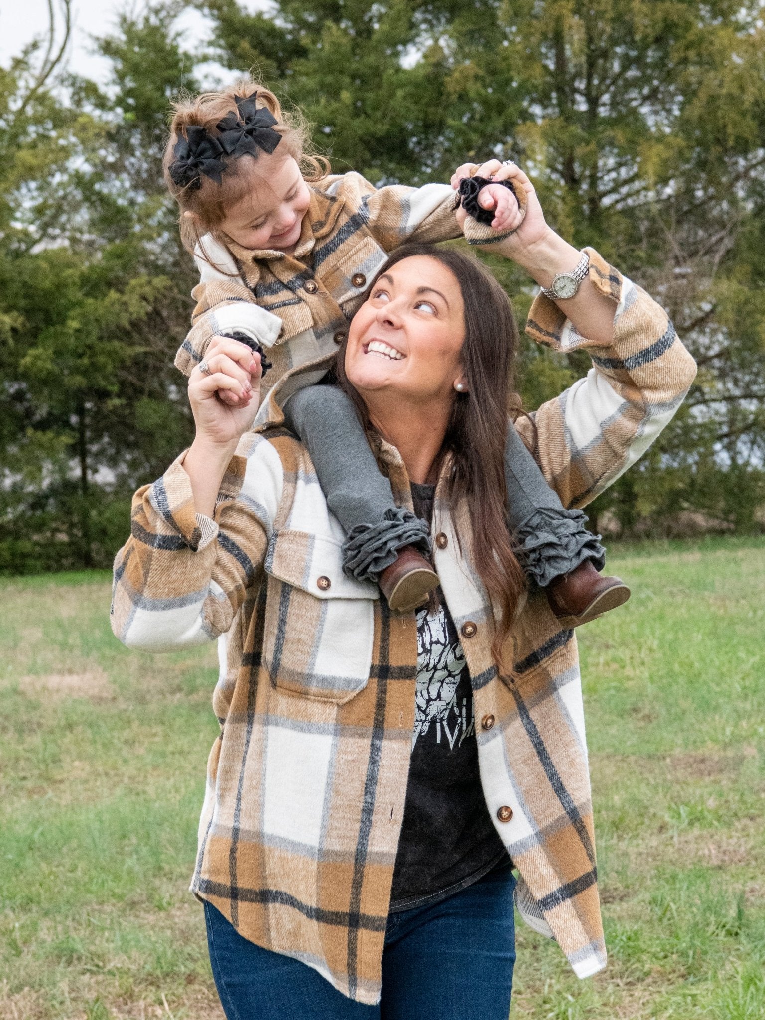 Mom & Me Brown & Cream Flannel - Marie Nicole Clothing