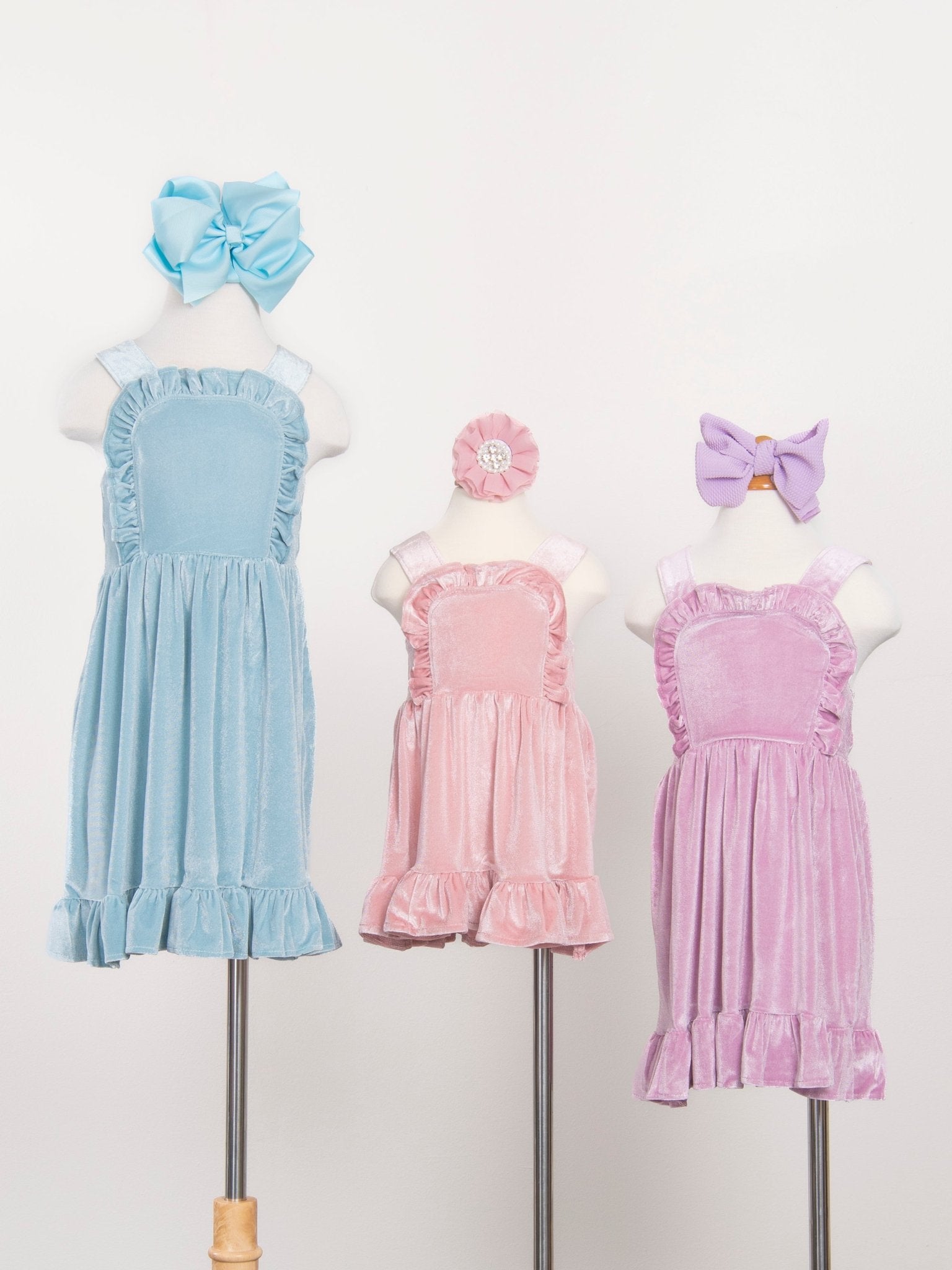 Lavender Velvet Ruffle Dress - Marie Nicole Clothing