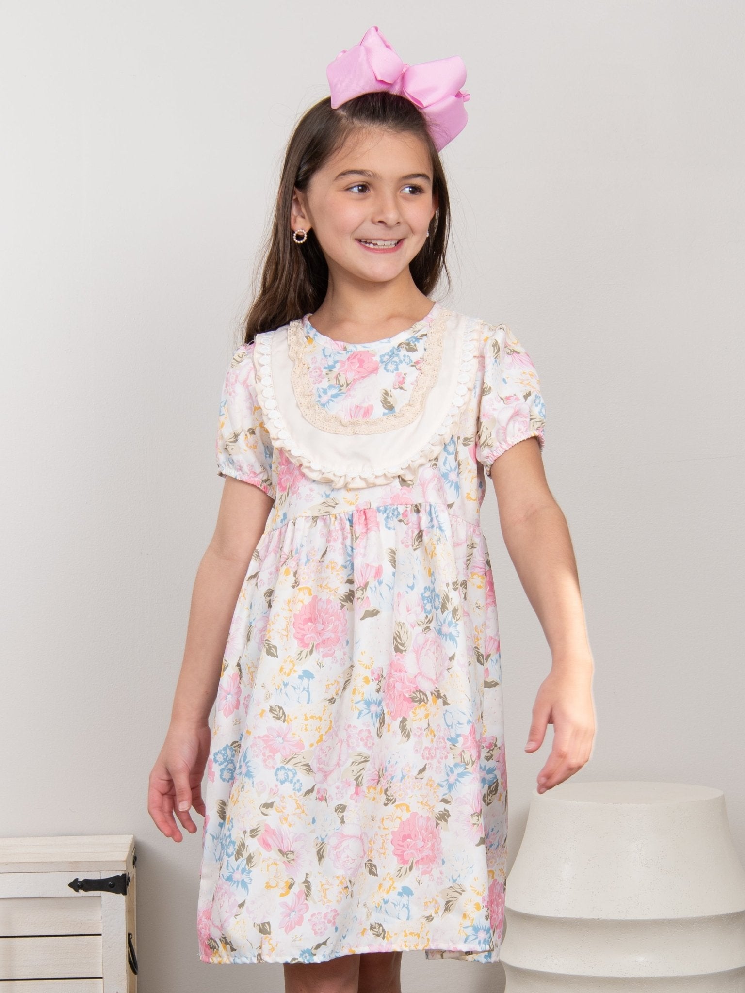 Watercolor Rose Crochet Dress - Marie Nicole Clothing