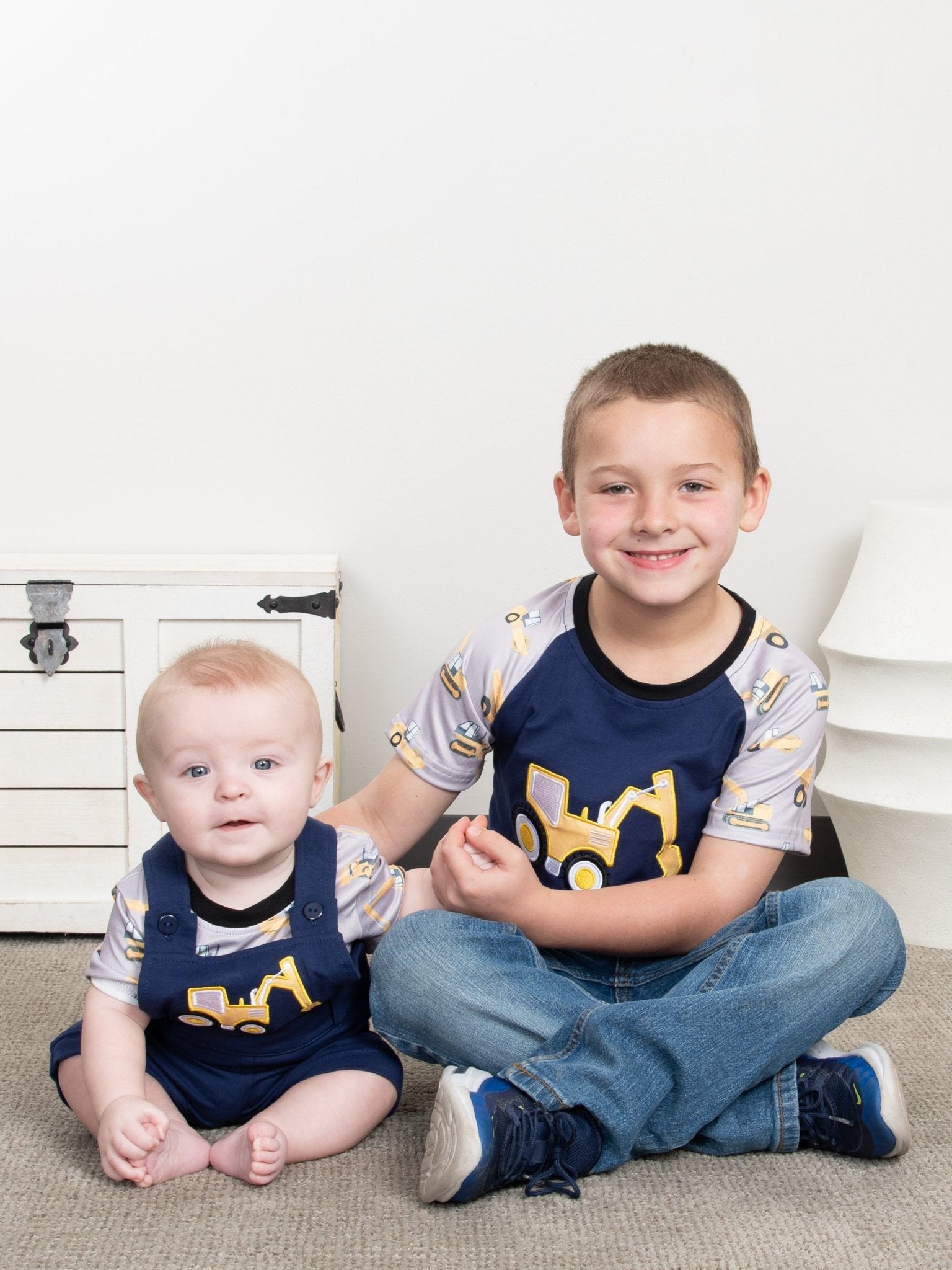 Navy Excavator Raglan Shirt - Marie Nicole Clothing