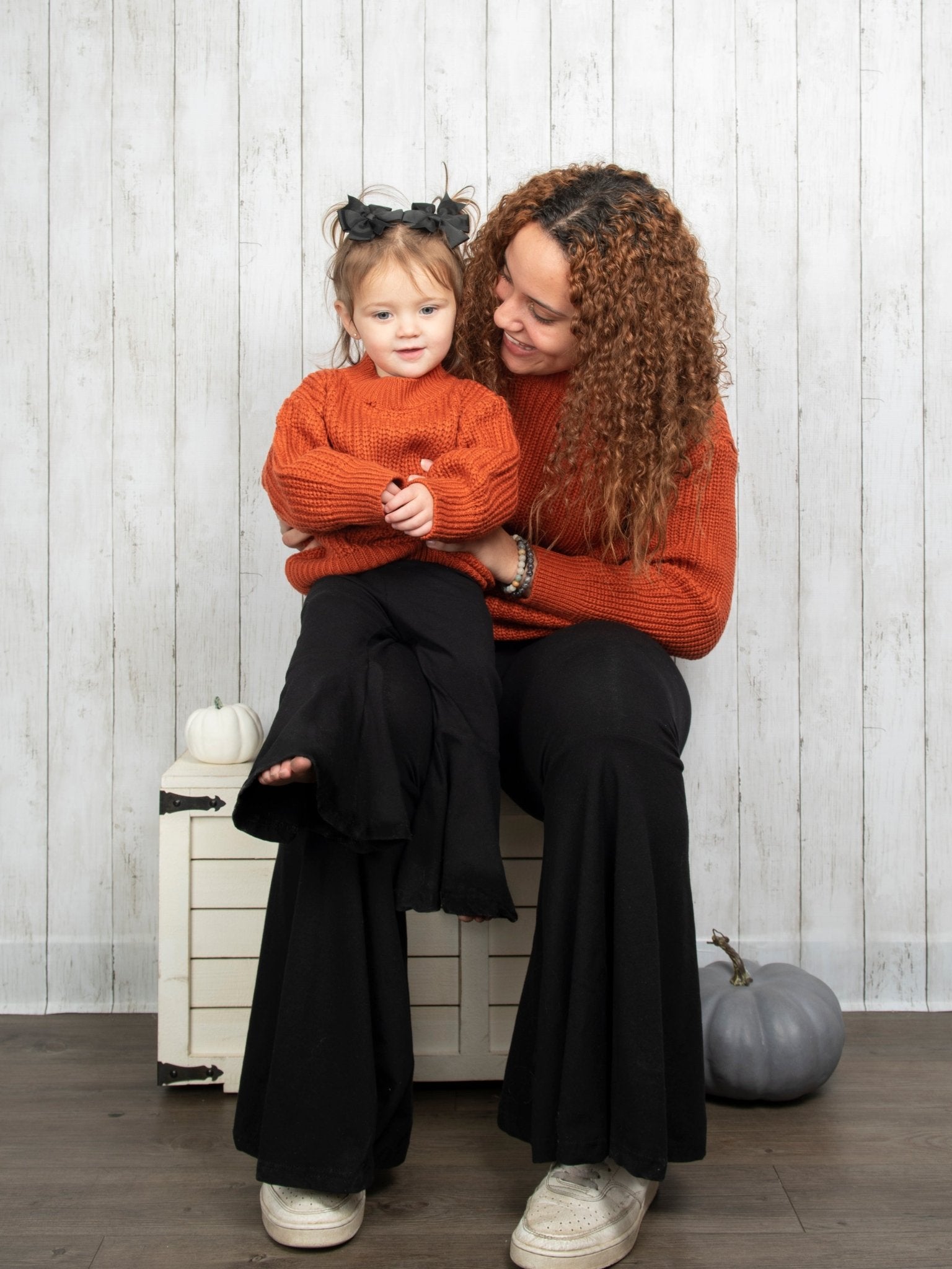 Mom & Me Burnt Orange Sweater - Marie Nicole Clothing