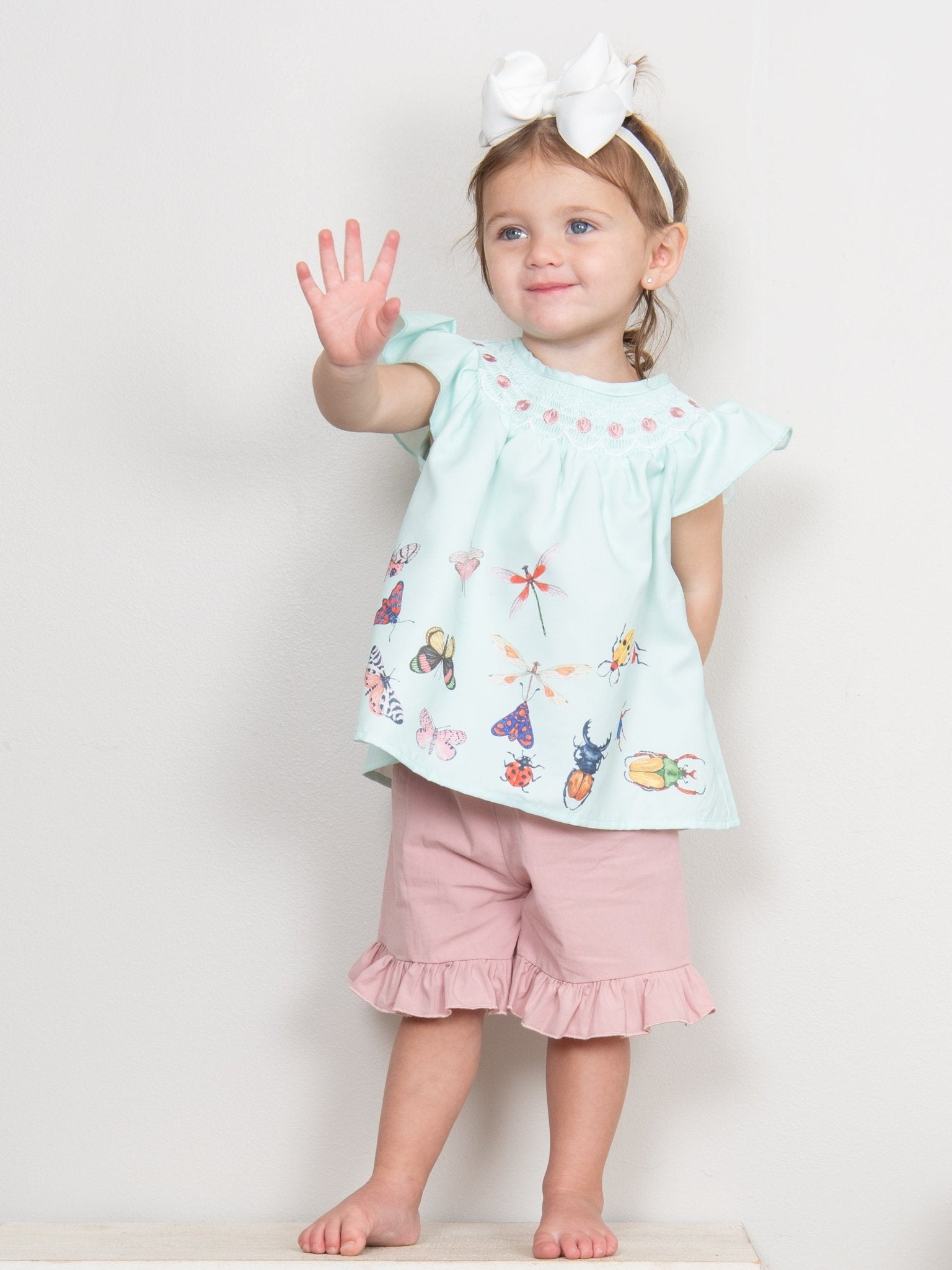 Smocked Bug Life Ruffle Outfit - Marie Nicole Clothing