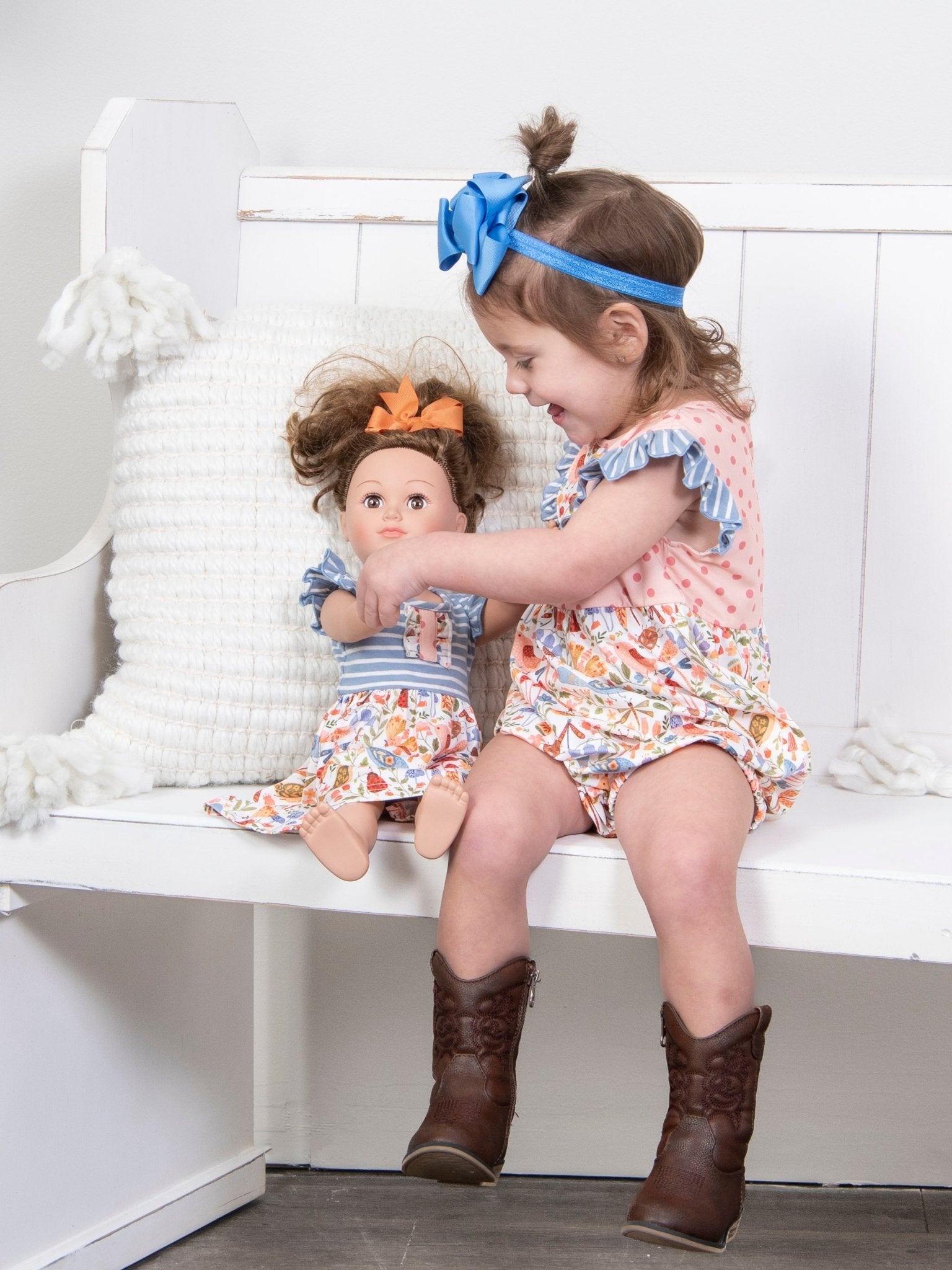 Tennessee Garden Ruffle Bubble Romper - Marie Nicole Clothing
