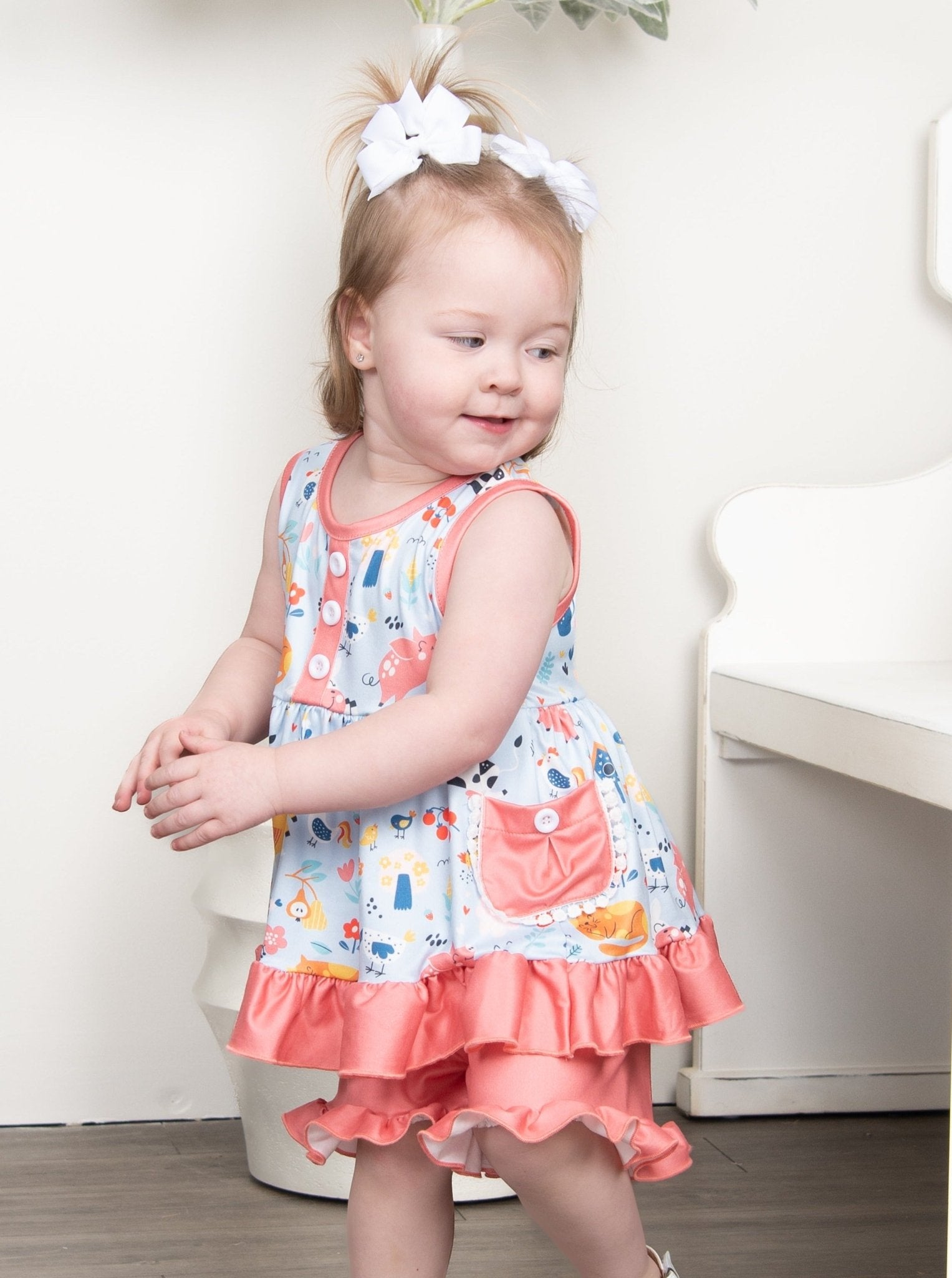 Coral Farm Ruffle Outfit - Marie Nicole Clothing