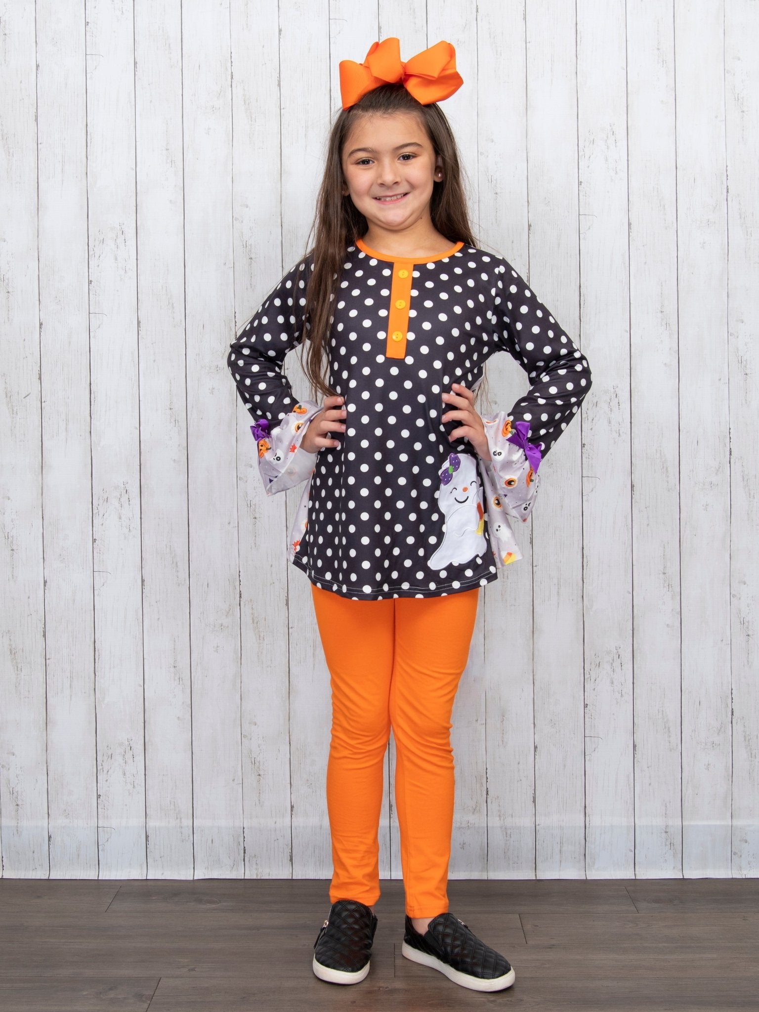 Polka Dot Candy Corn Ghost Outfit - Marie Nicole Clothing