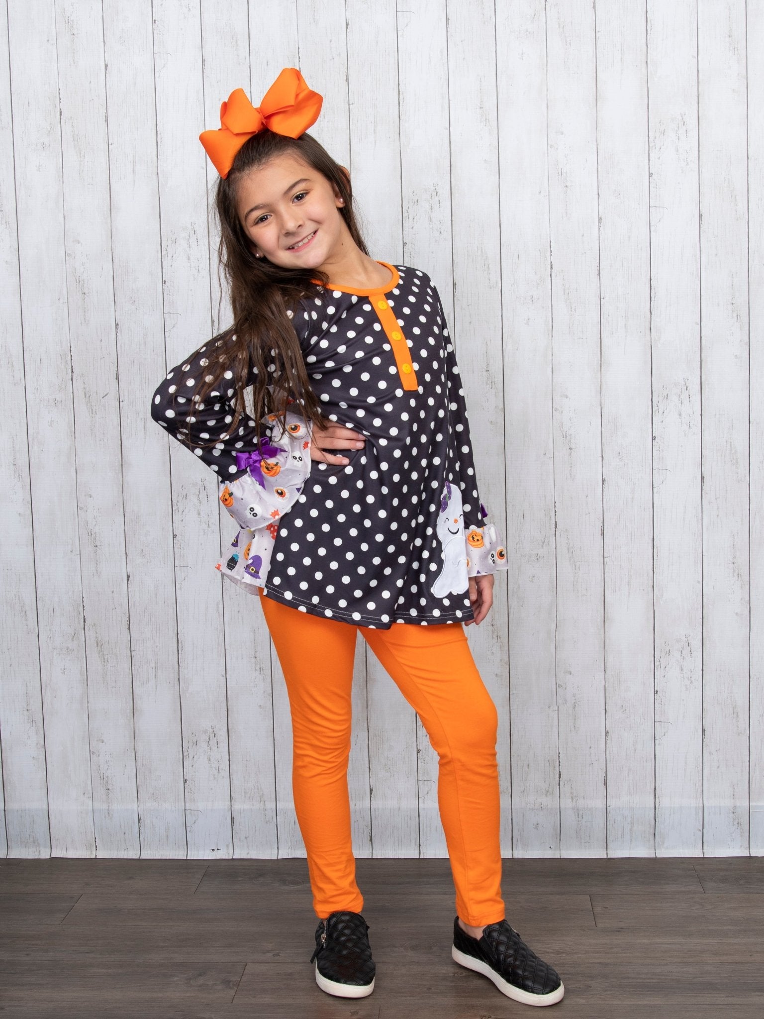 Polka Dot Candy Corn Ghost Outfit - Marie Nicole Clothing