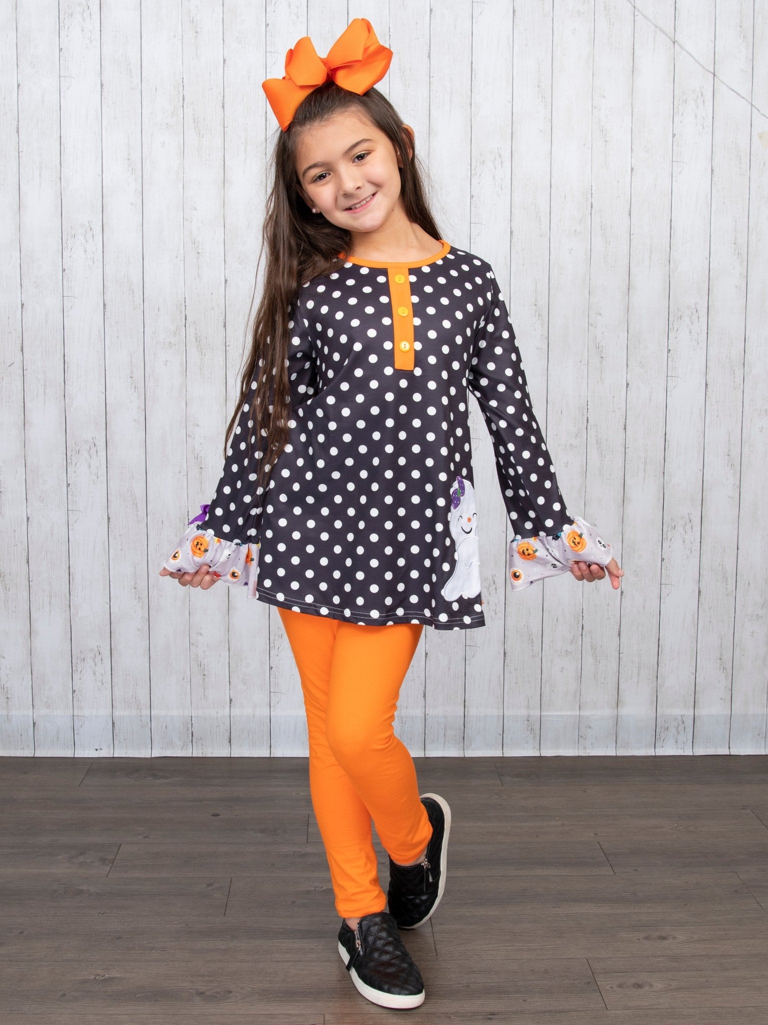 Polka Dot Candy Corn Ghost Outfit - Marie Nicole Clothing