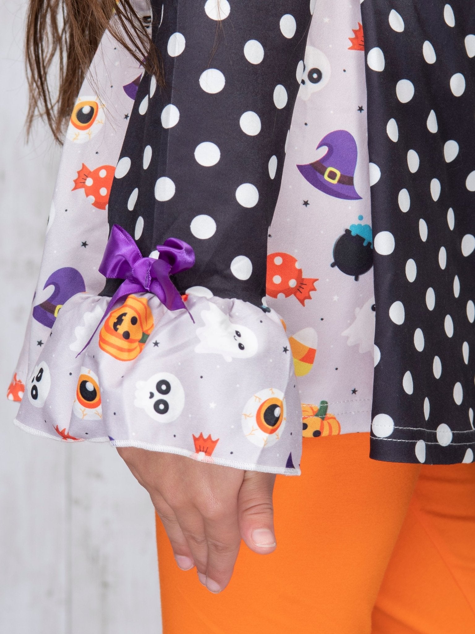 Polka Dot Candy Corn Ghost Outfit - Marie Nicole Clothing