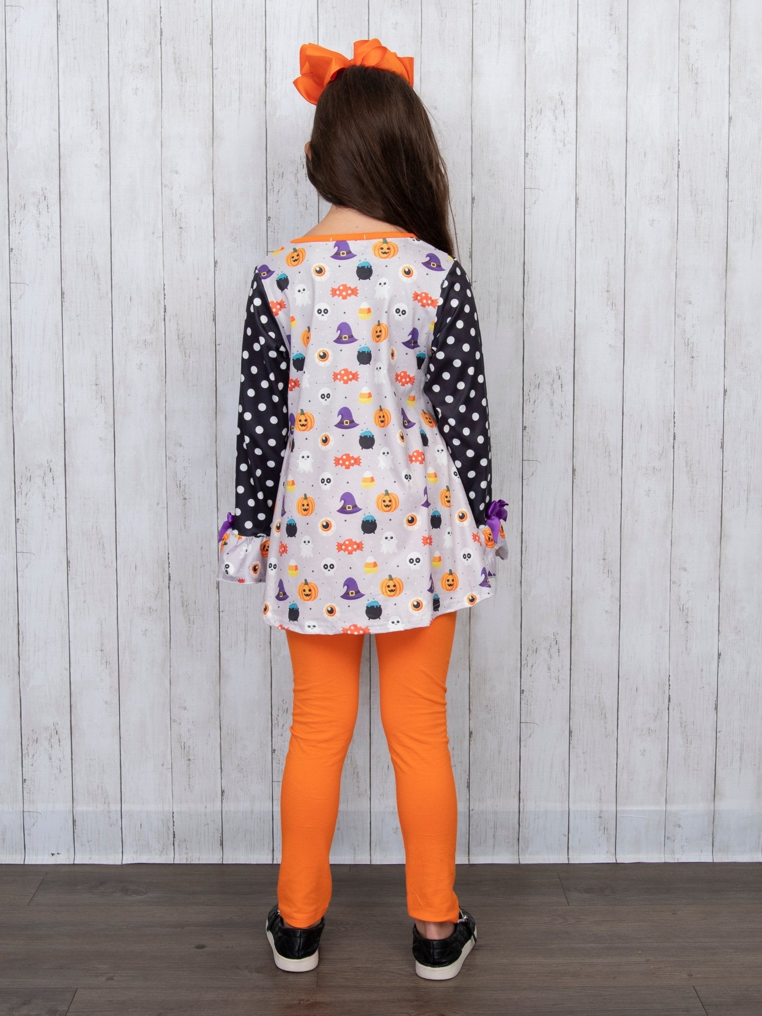 Polka Dot Candy Corn Ghost Outfit - Marie Nicole Clothing