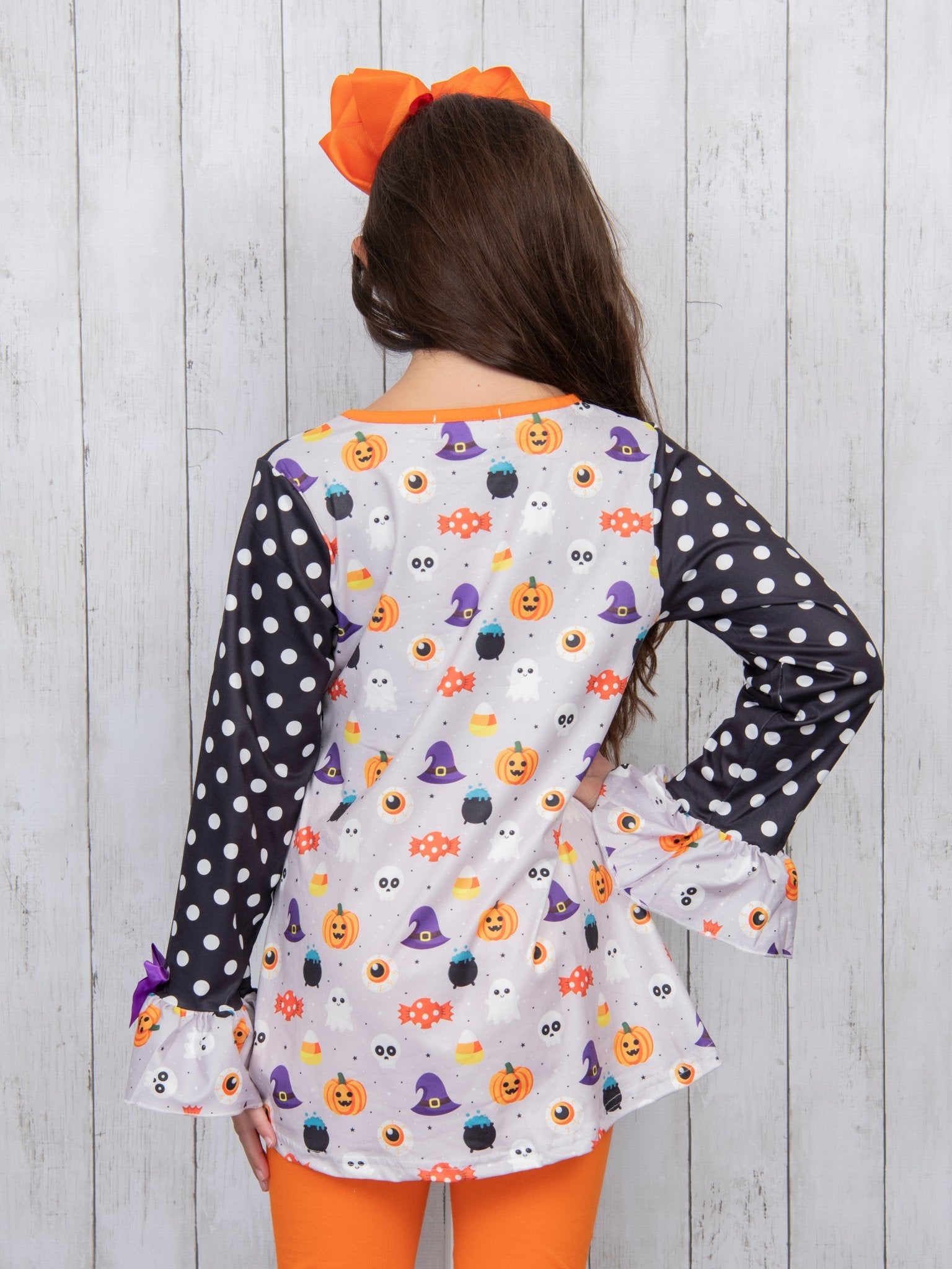 Polka Dot Candy Corn Ghost Outfit - Marie Nicole Clothing