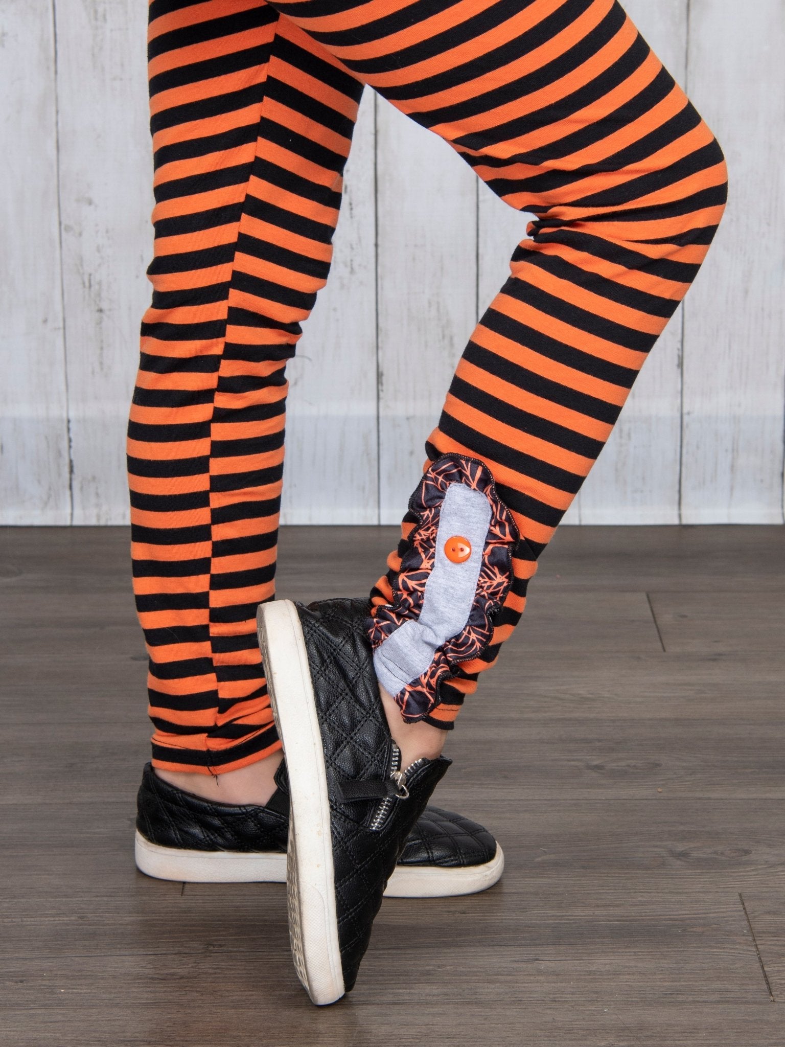 Orange & Black Spider Web Ruffle Outfit - Marie Nicole Clothing
