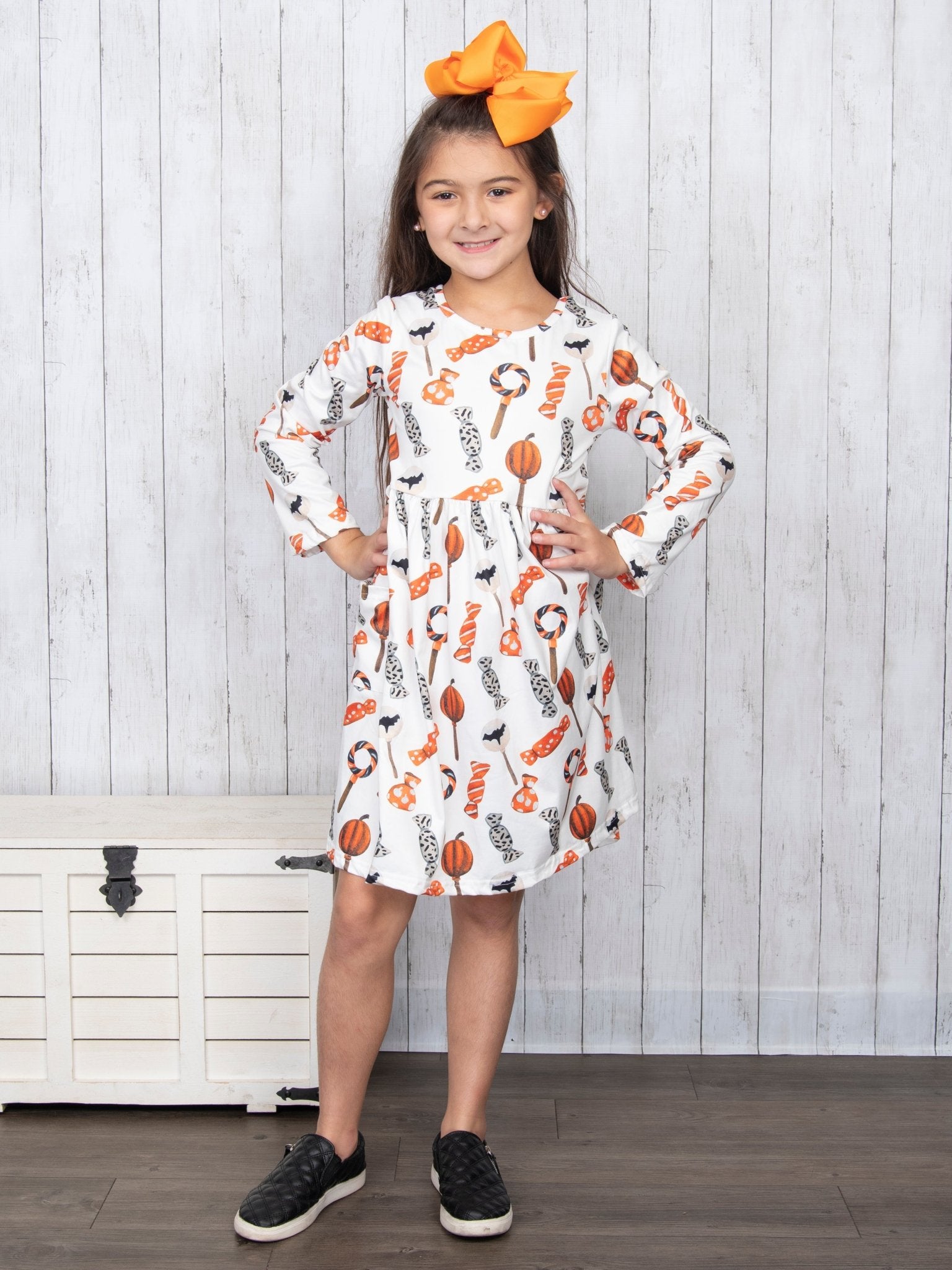 Orange Candies Pocketed Dress - Marie Nicole Clothing
