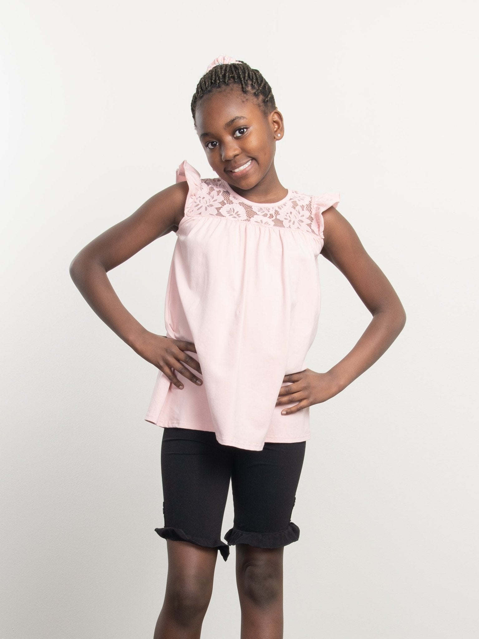 Cotton Lace Ruffle Tunic - Mauve - Marie Nicole Clothing
