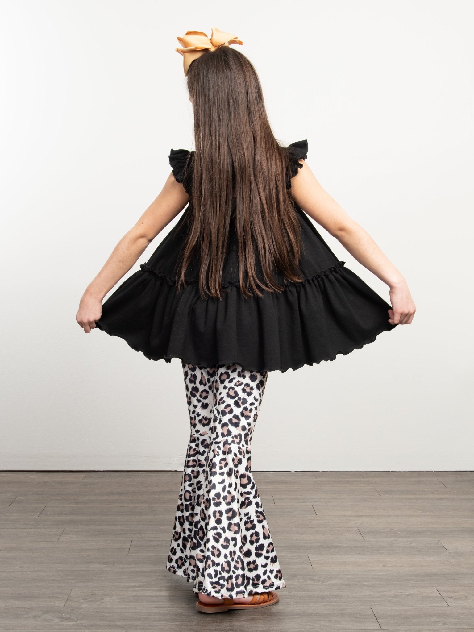 Leopard Bell Bottoms - Marie Nicole Clothing
